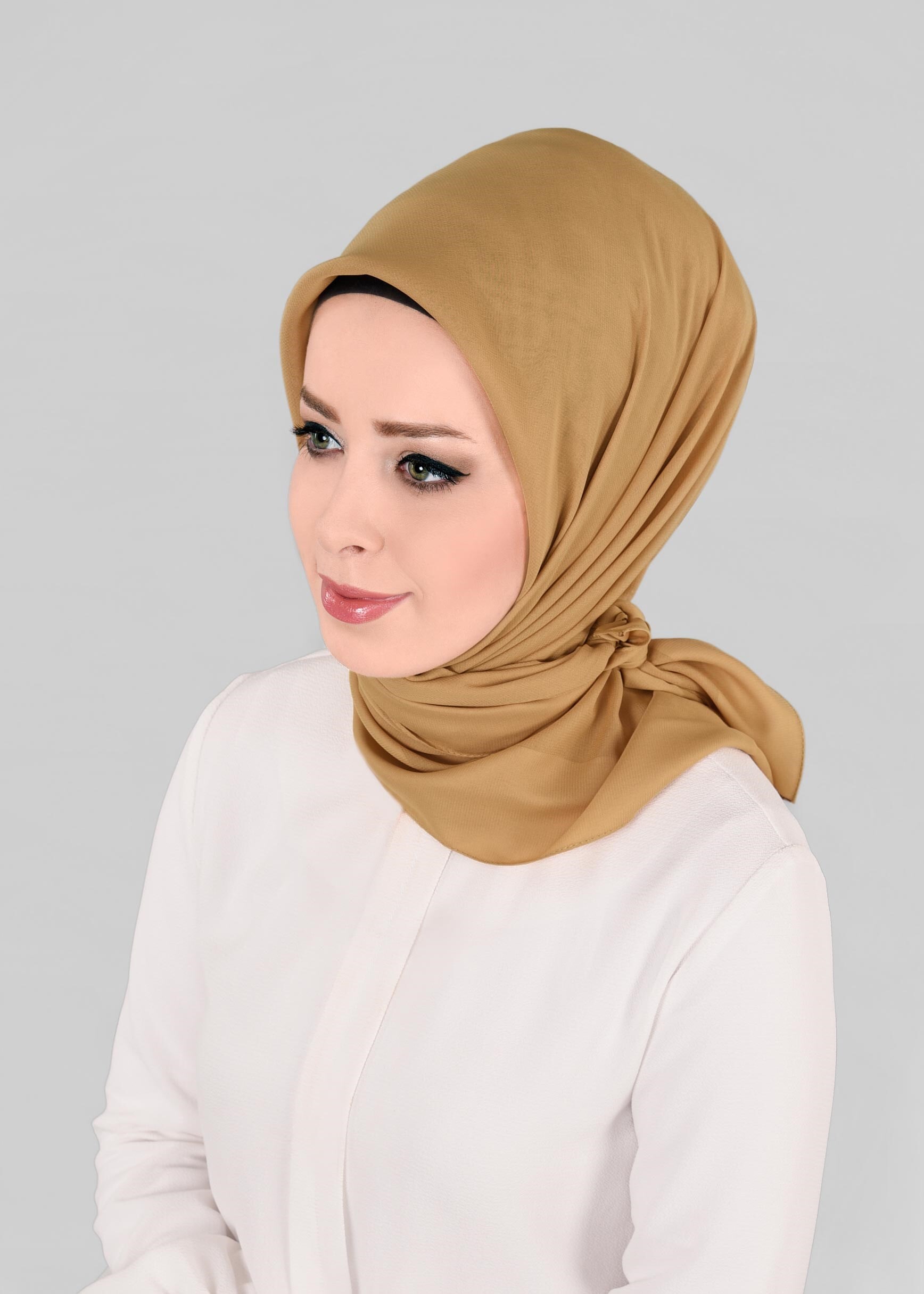 Tesettür giyim ALTIN 9846 ALVİNA SATEN ŞİFON