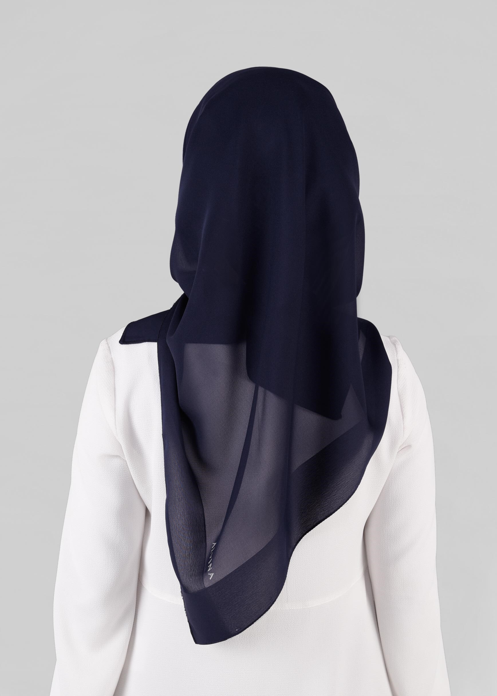 Tesettür giyim LACİVERT 9846 ALVİNA SATEN ŞİFON