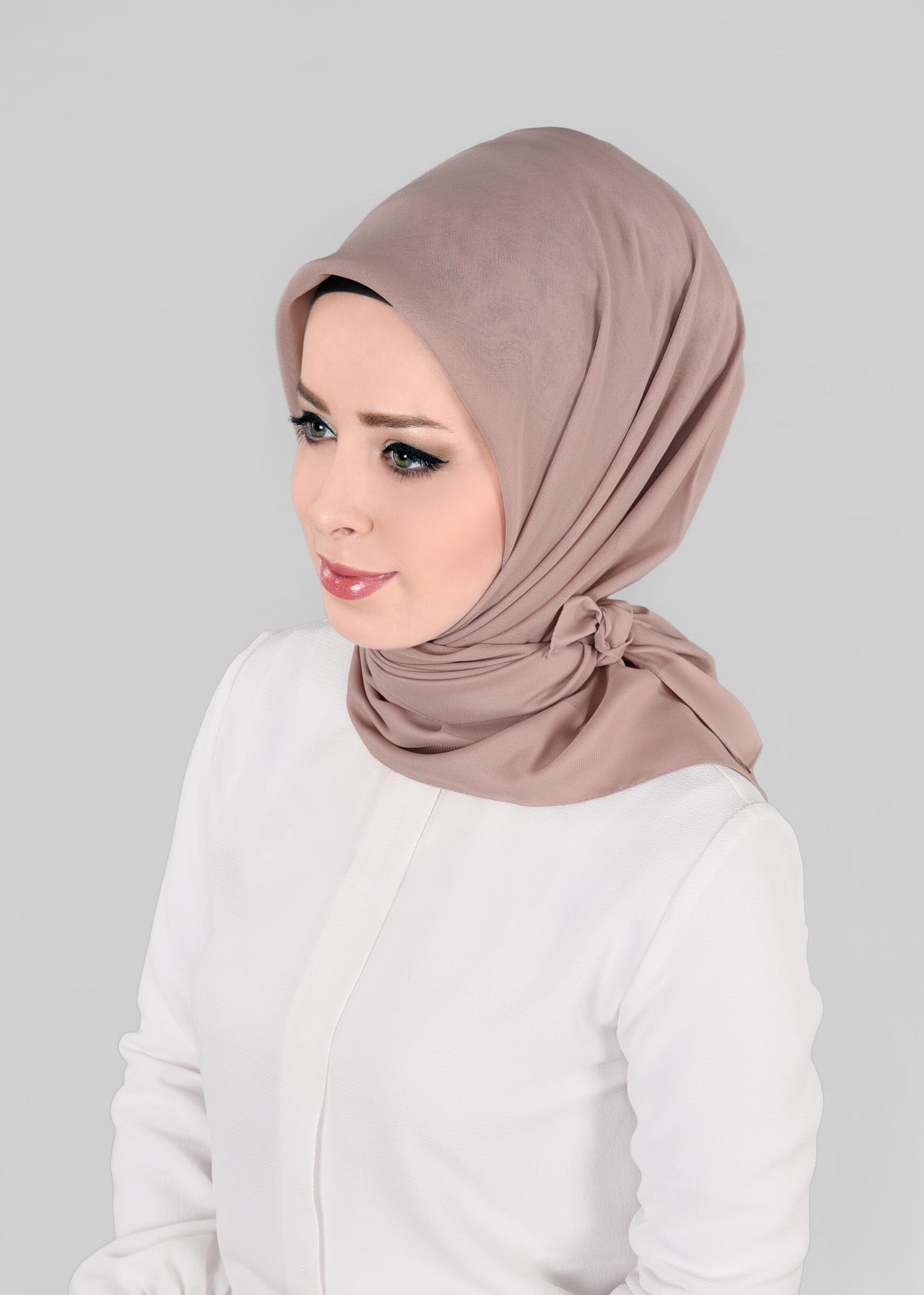 Tesettür giyim PUDRA 9846 ALVİNA SATEN ŞİFON