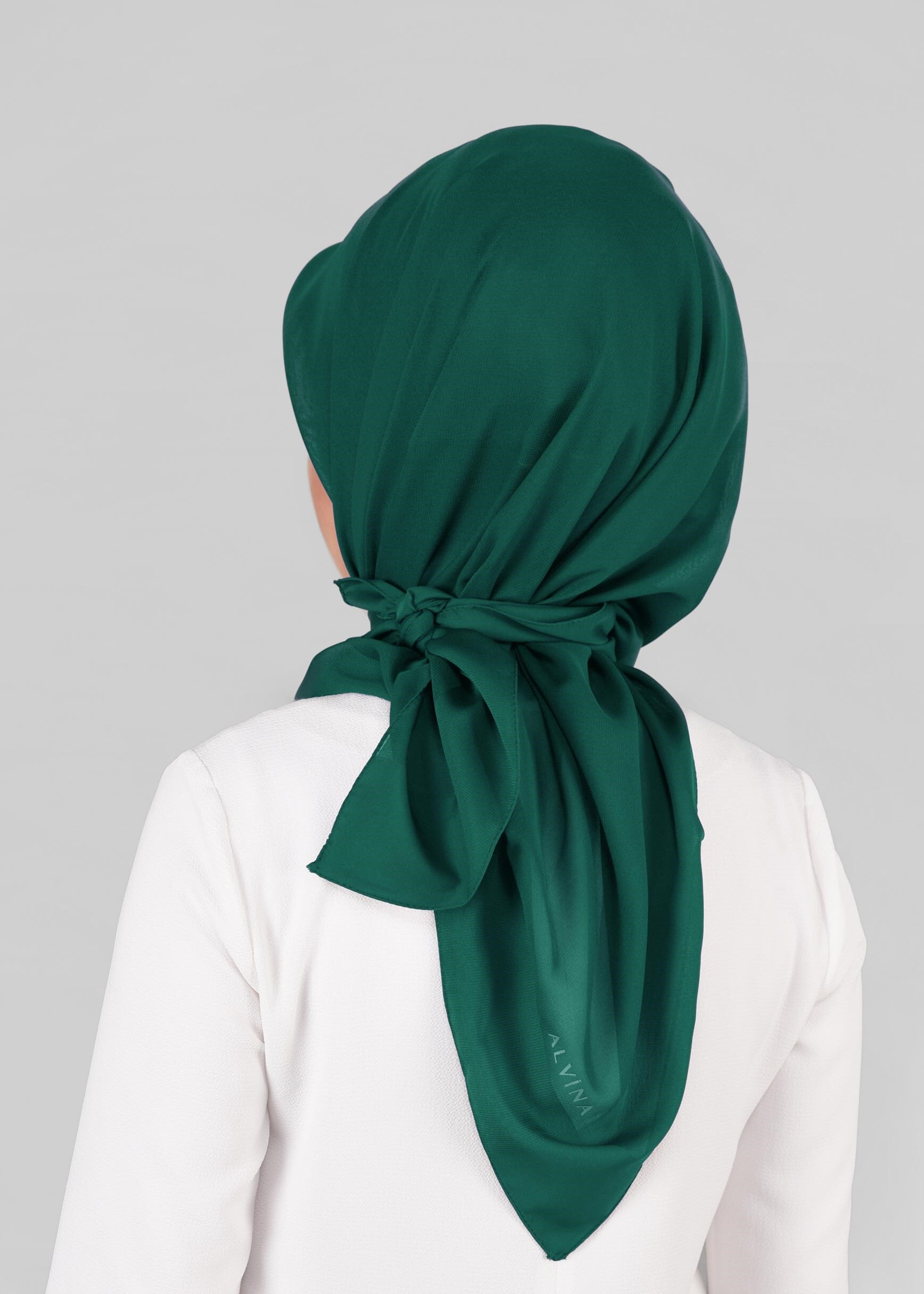 Tesettür giyim YEŞİL 9846 ALVİNA SATEN ŞİFON