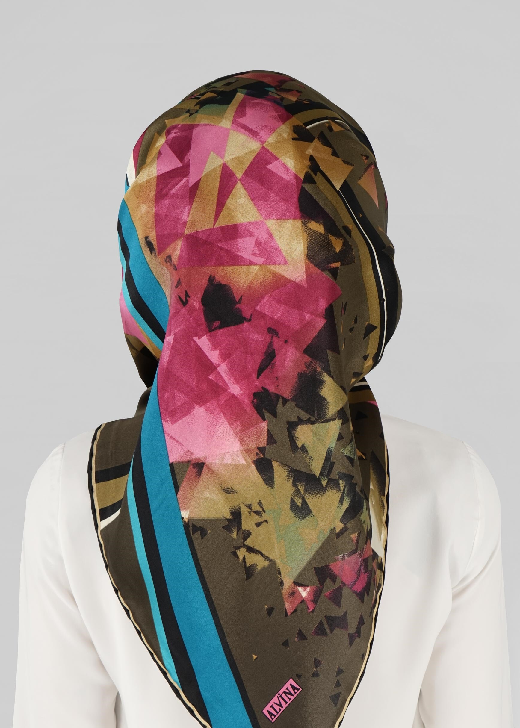 Tesettür giyim HAKİ ALVİNA İPEK EŞARP 12775