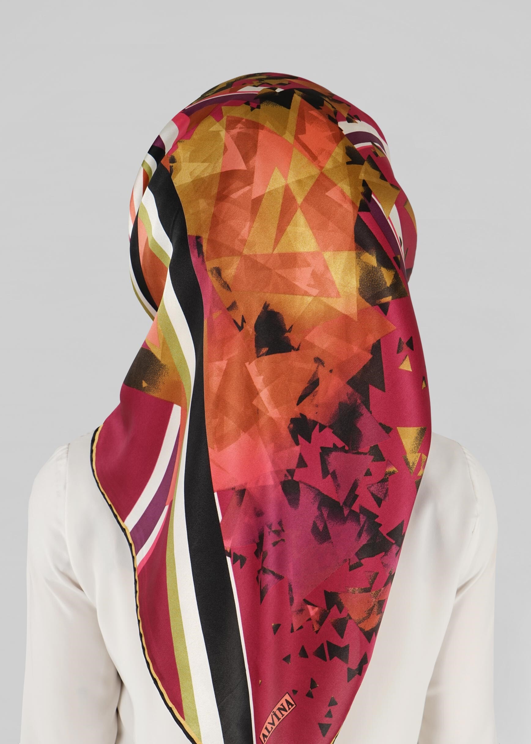 Tesettür giyim FUŞYA ALVİNA İPEK EŞARP 12775