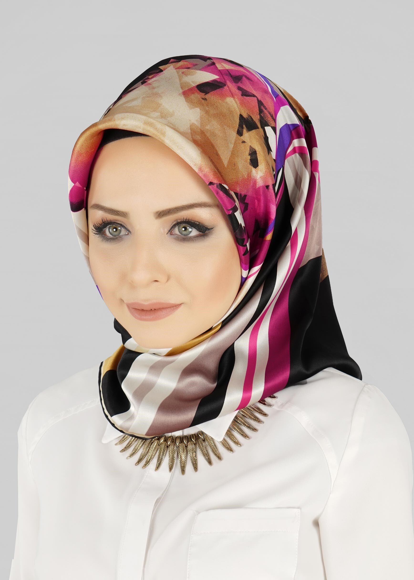 Tesettür giyim SİYAH ALVİNA İPEK EŞARP 12775