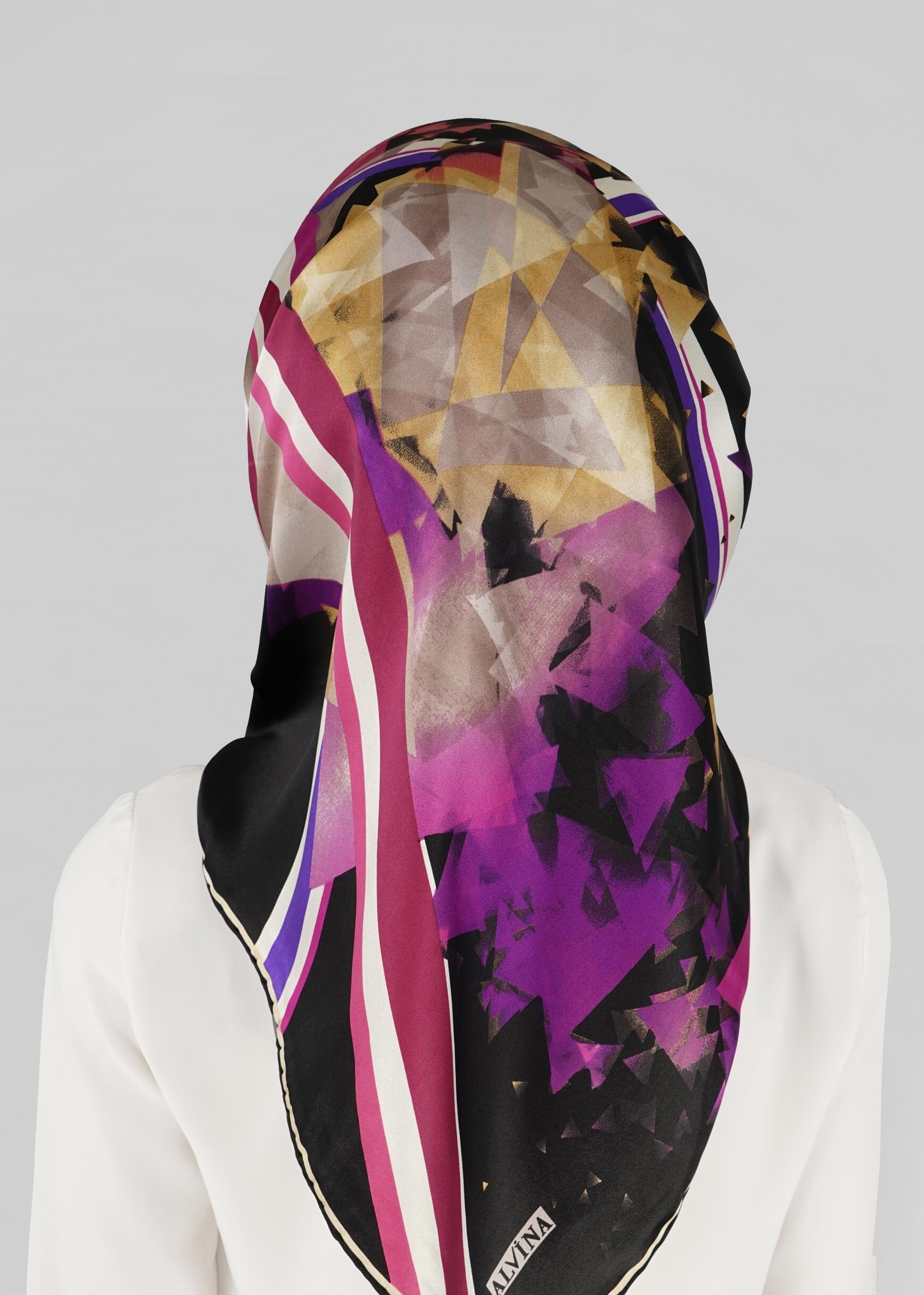 Tesettür giyim SİYAH ALVİNA İPEK EŞARP 12775