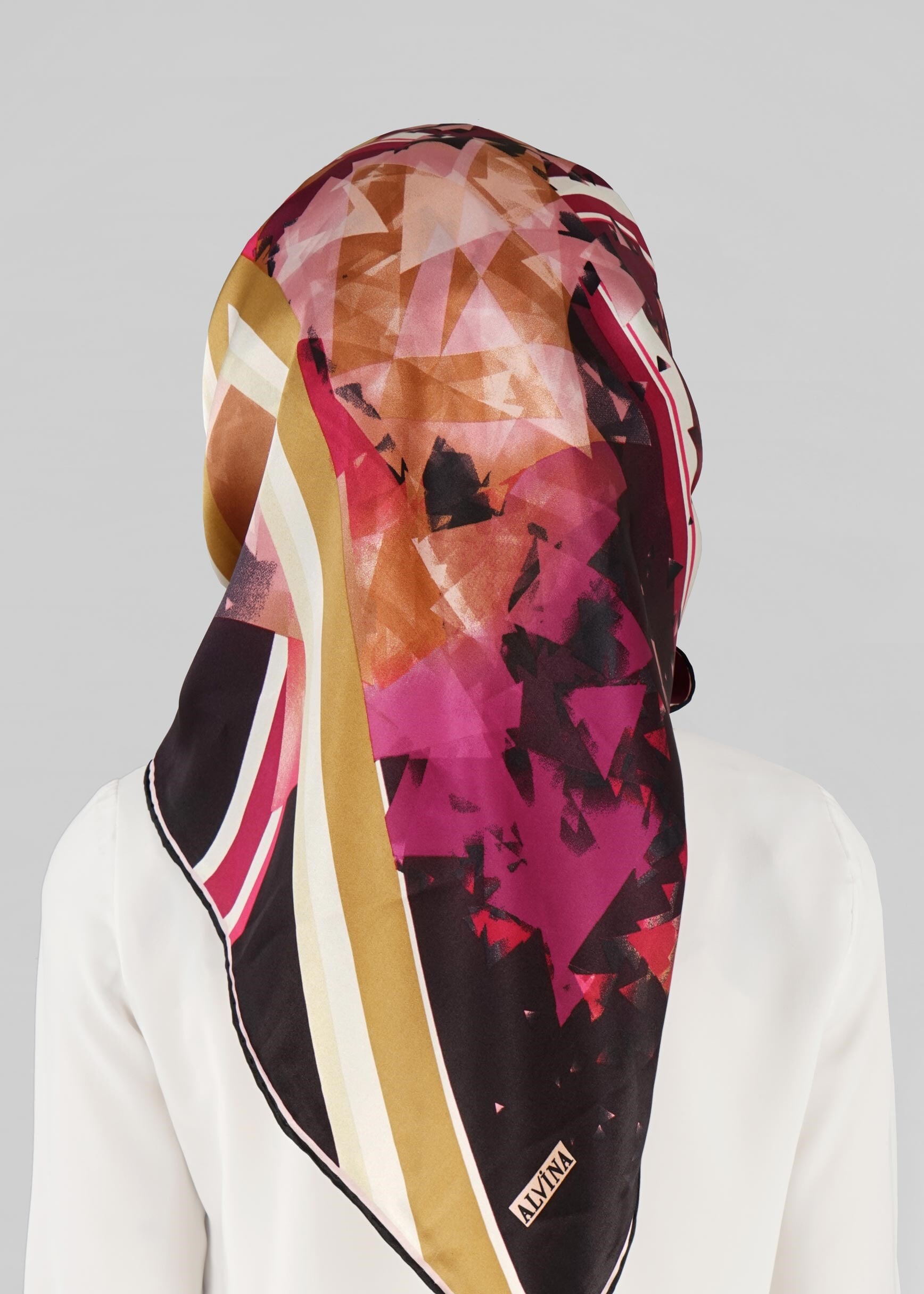 Tesettür giyim SİYAH ALVİNA İPEK EŞARP 12775