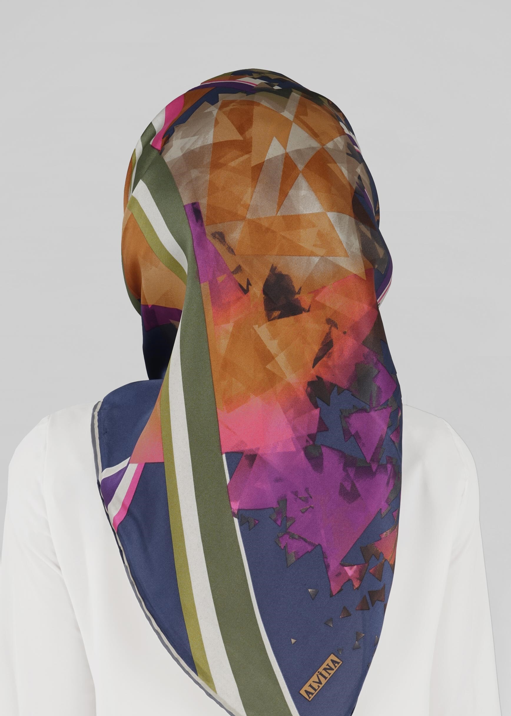 Tesettür giyim LACİVERT ALVİNA İPEK EŞARP 12775