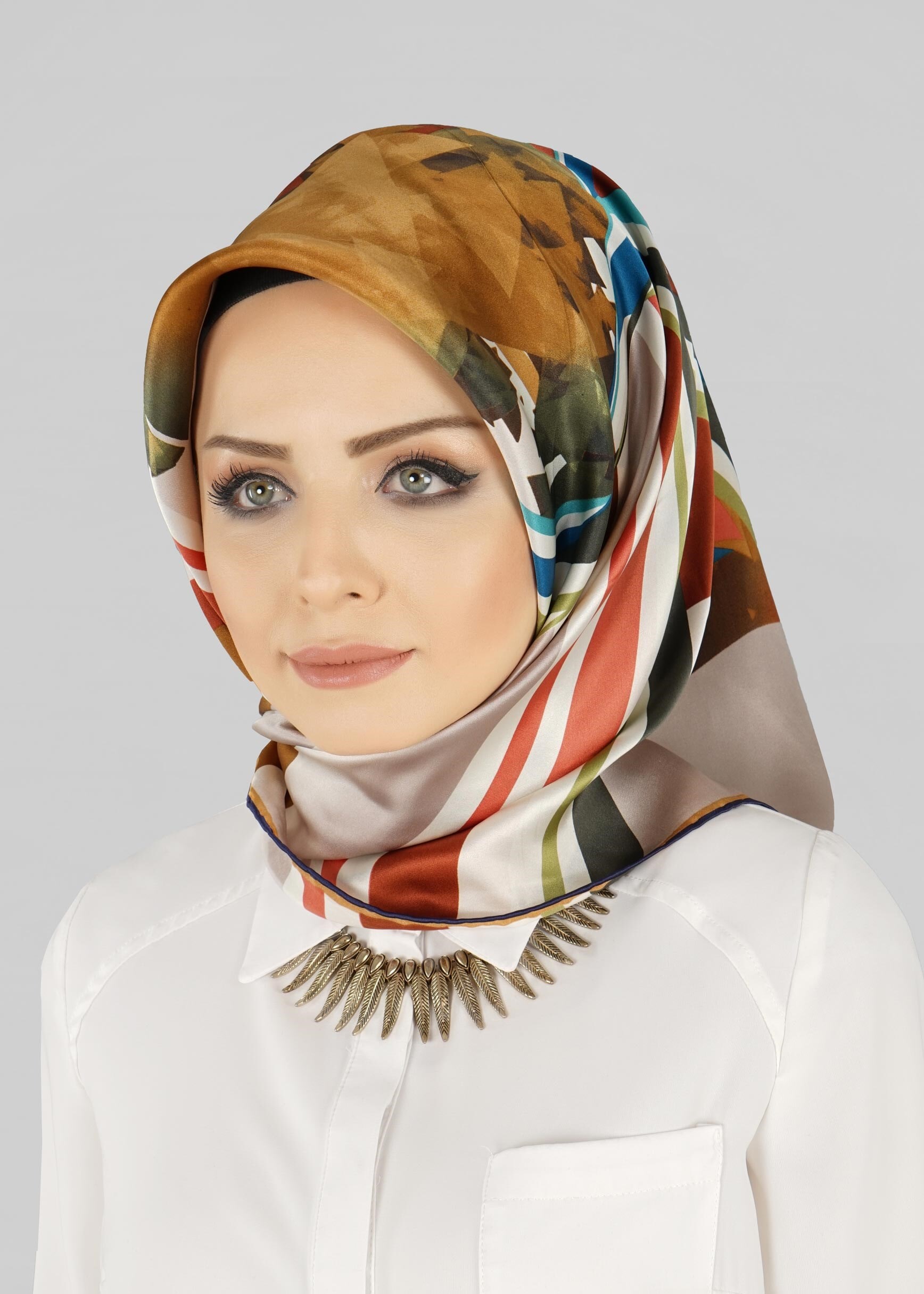 Tesettür giyim GRİ ALVİNA İPEK EŞARP 12775