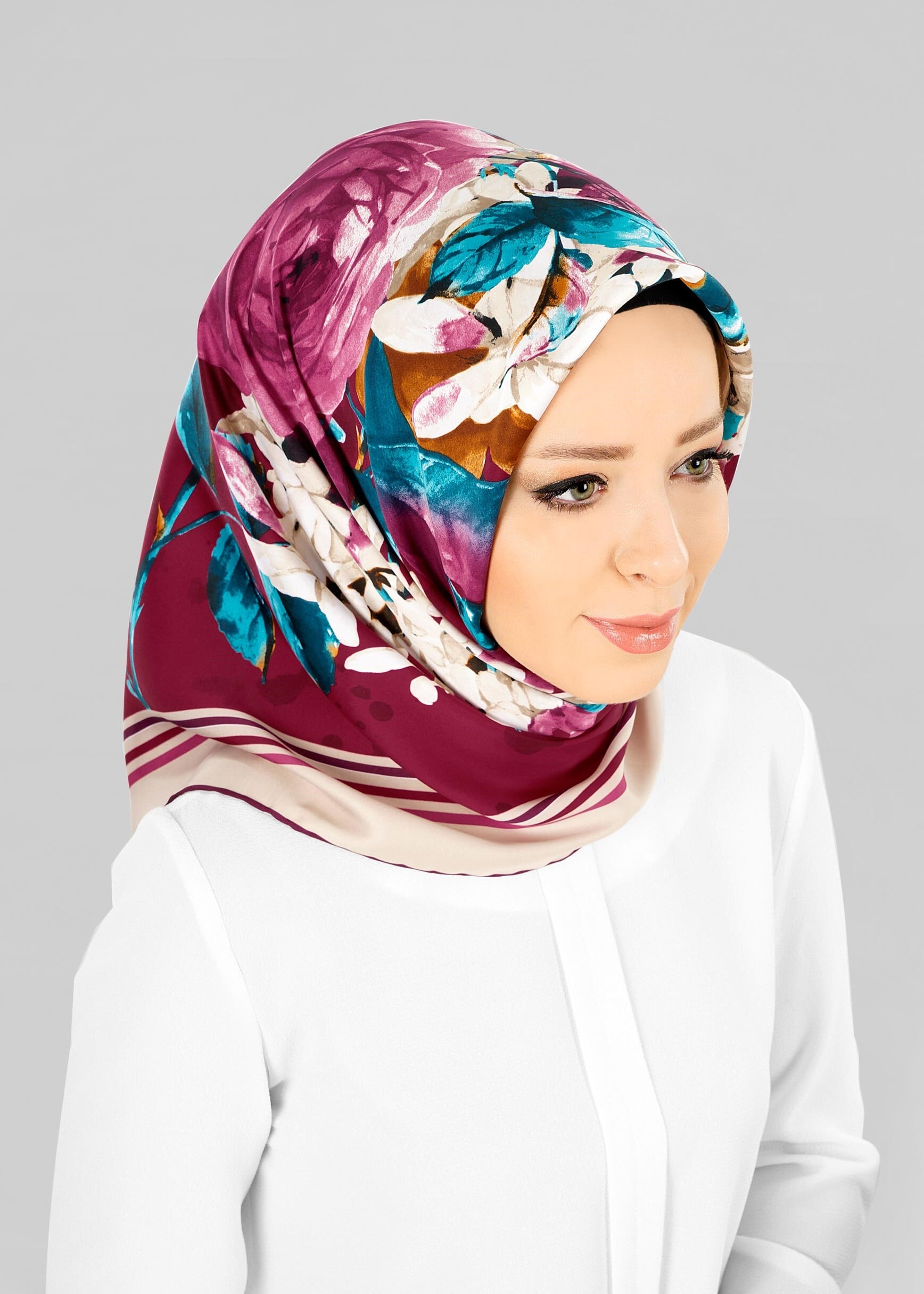 Tesettür giyim MOR 12778 ALVİNA DESENLİ EŞARP