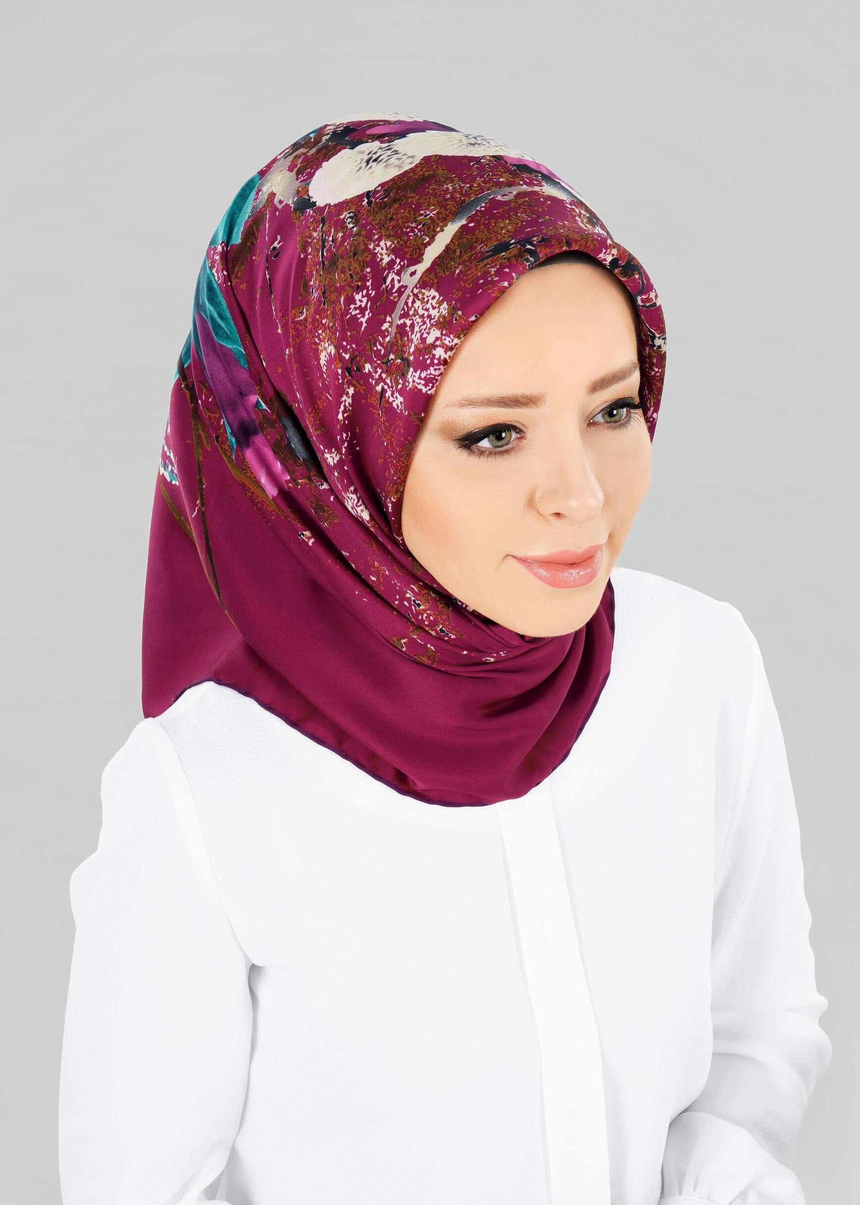 Tesettür giyim MOR 12779 ALVİNA DESENLİ EŞARP