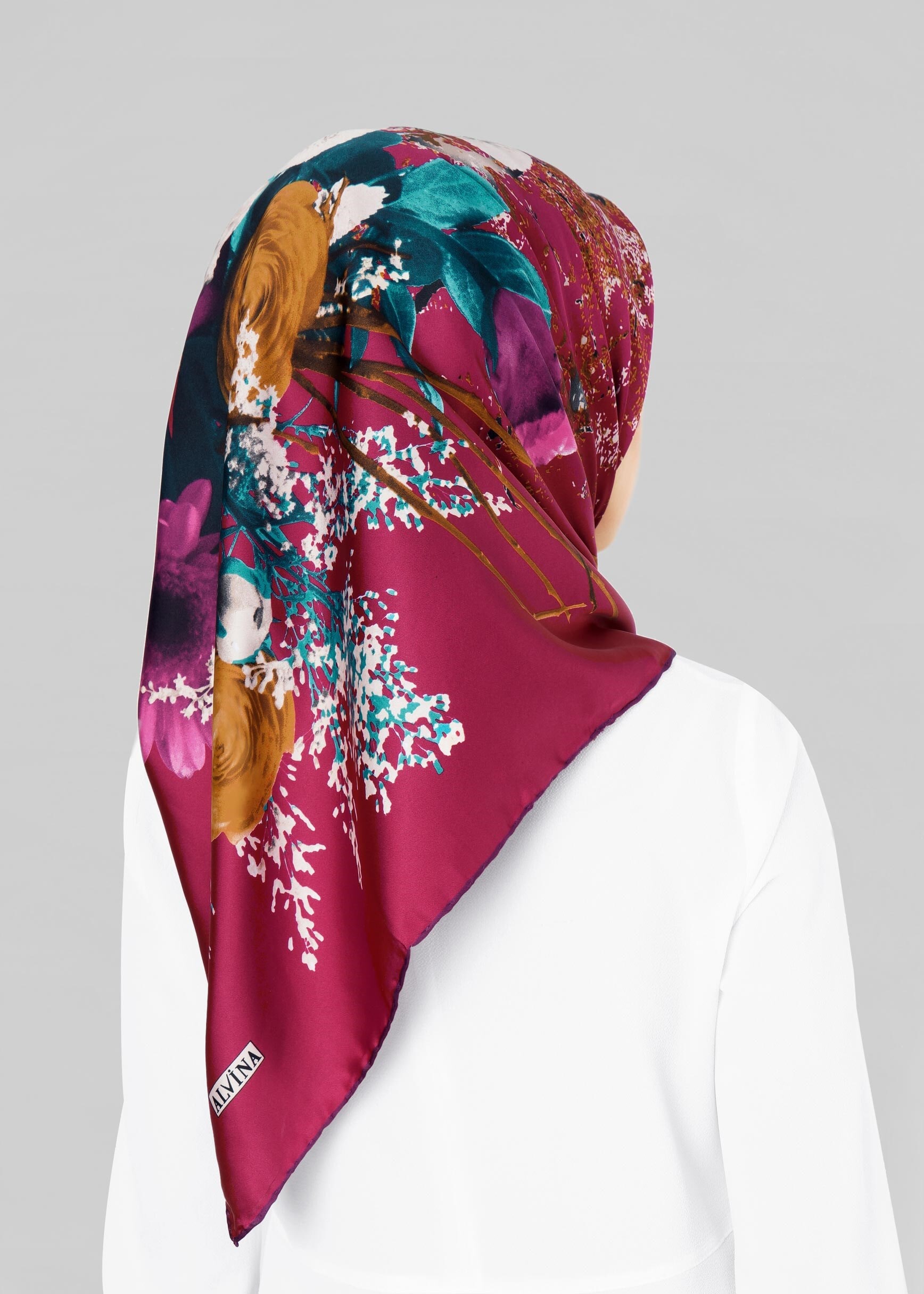 Tesettür giyim MOR 12779 ALVİNA DESENLİ EŞARP