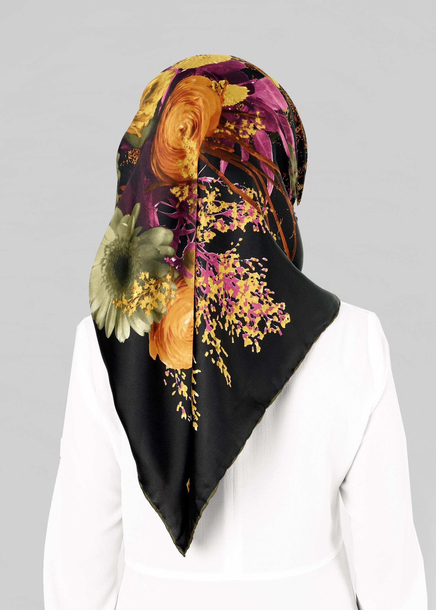 Tesettür giyim SİYAH 12779 ALVİNA DESENLİ EŞARP