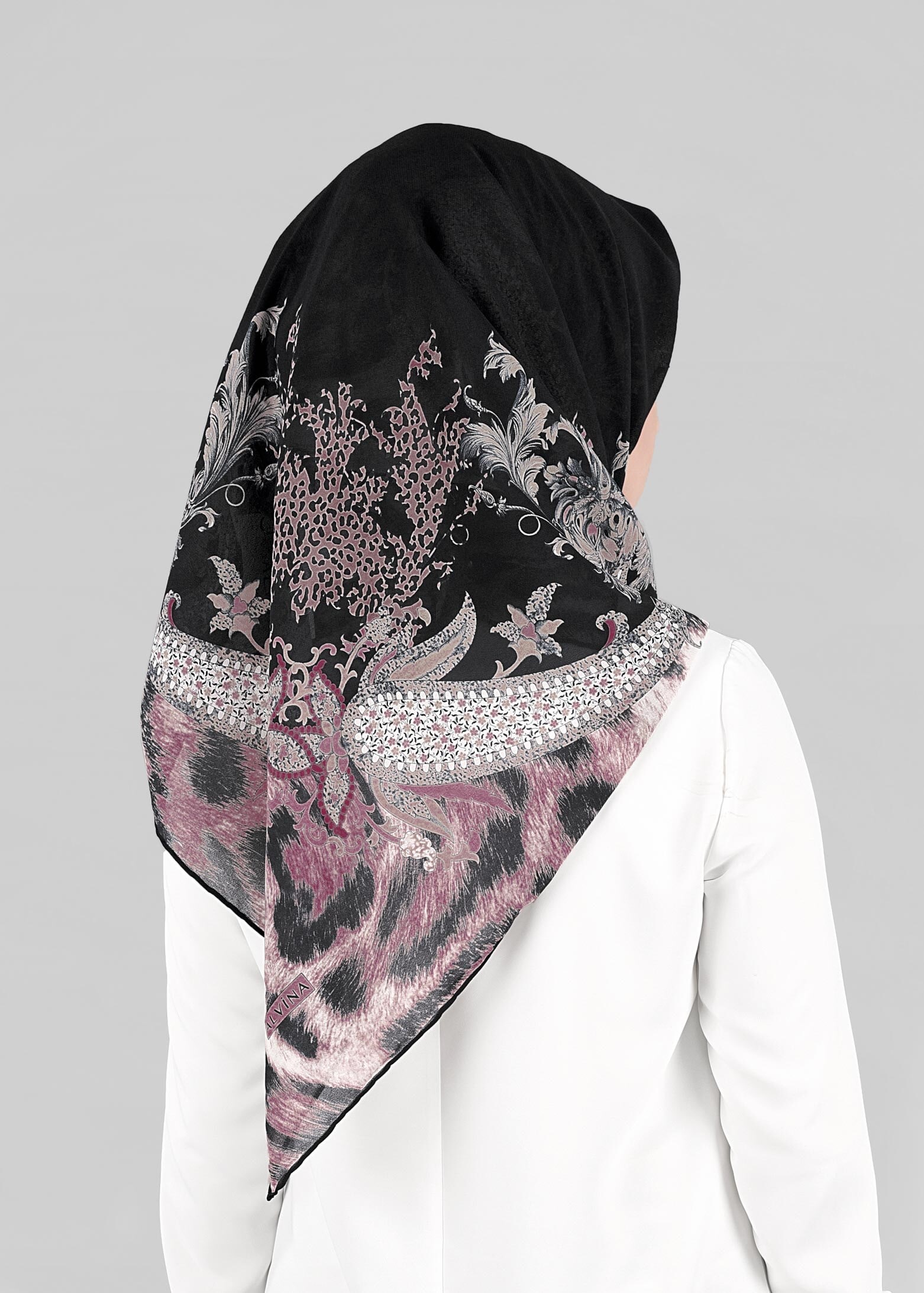 Tesettür giyim SİYAH 6918-1 ALVİNA KREP ŞİFON EŞARP