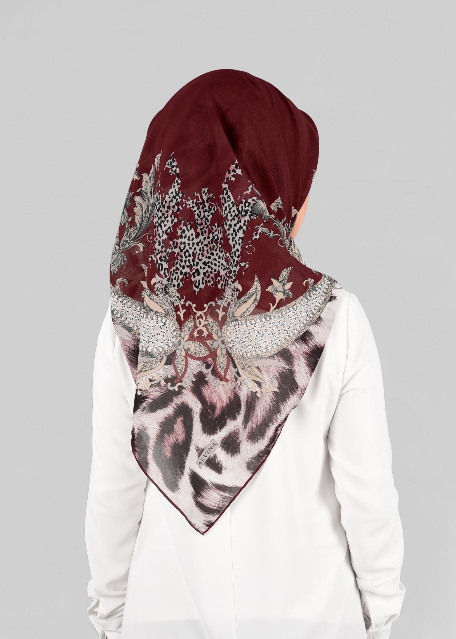 Tesettür giyim BORDO 6918-1 ALVİNA KREP ŞİFON EŞARP