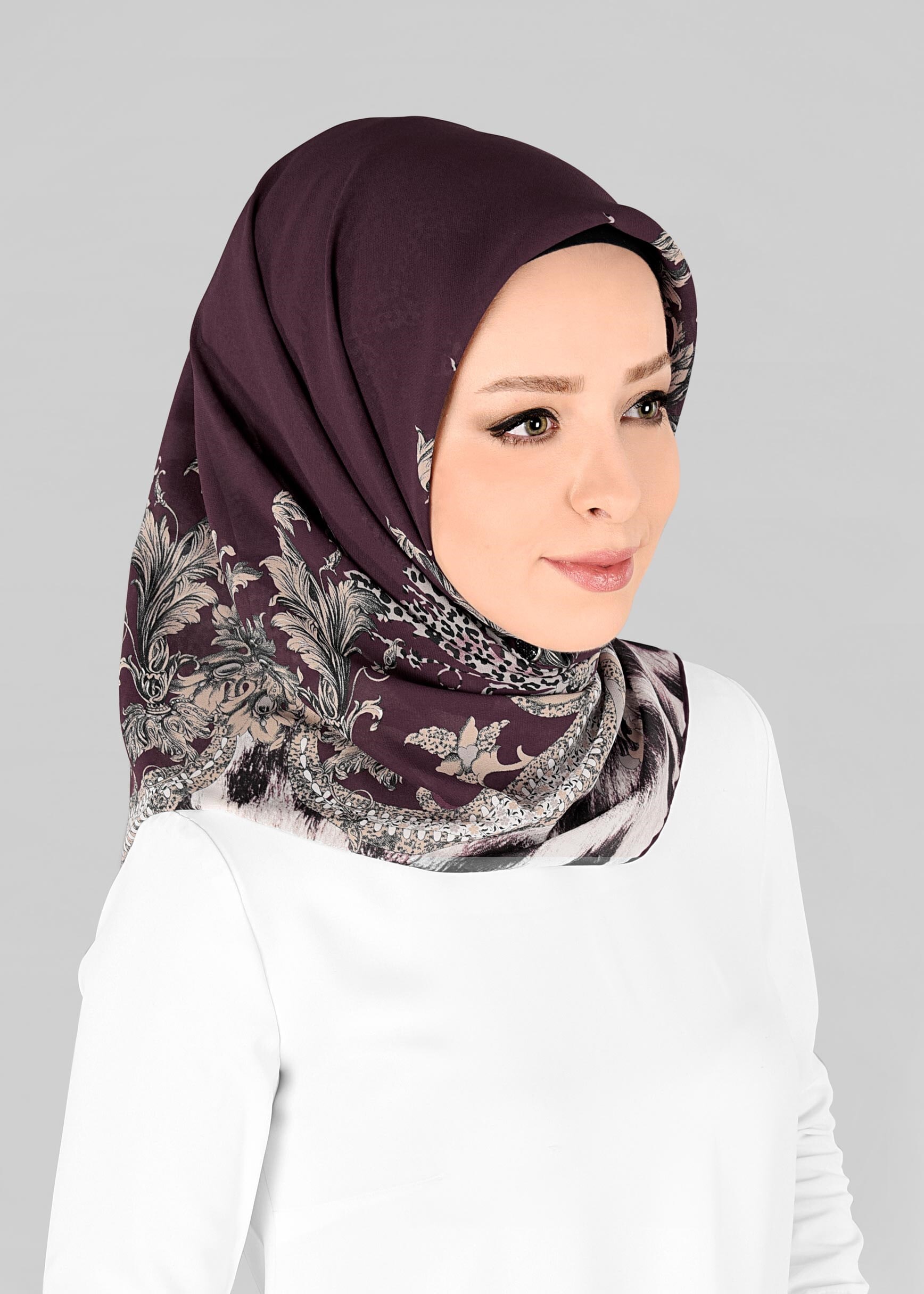 Tesettür giyim MÜRDÜM 6918-1 ALVİNA KREP ŞİFON EŞARP