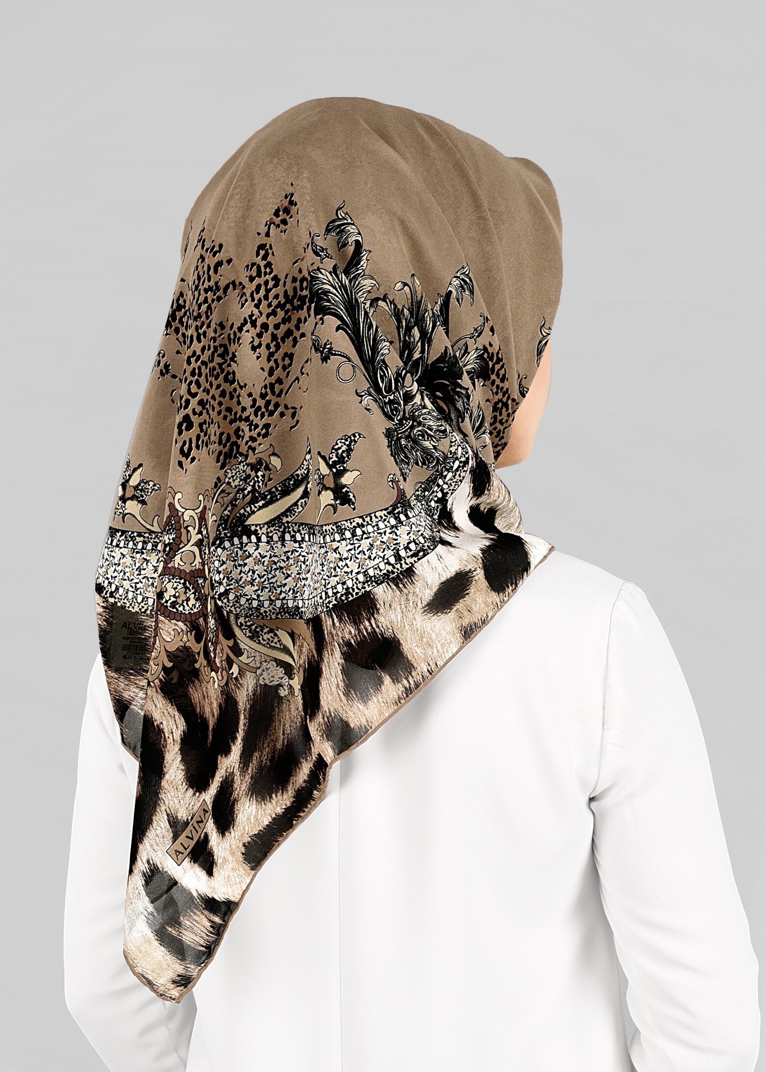 Tesettür giyim VİZON 6918-1 ALVİNA KREP ŞİFON EŞARP