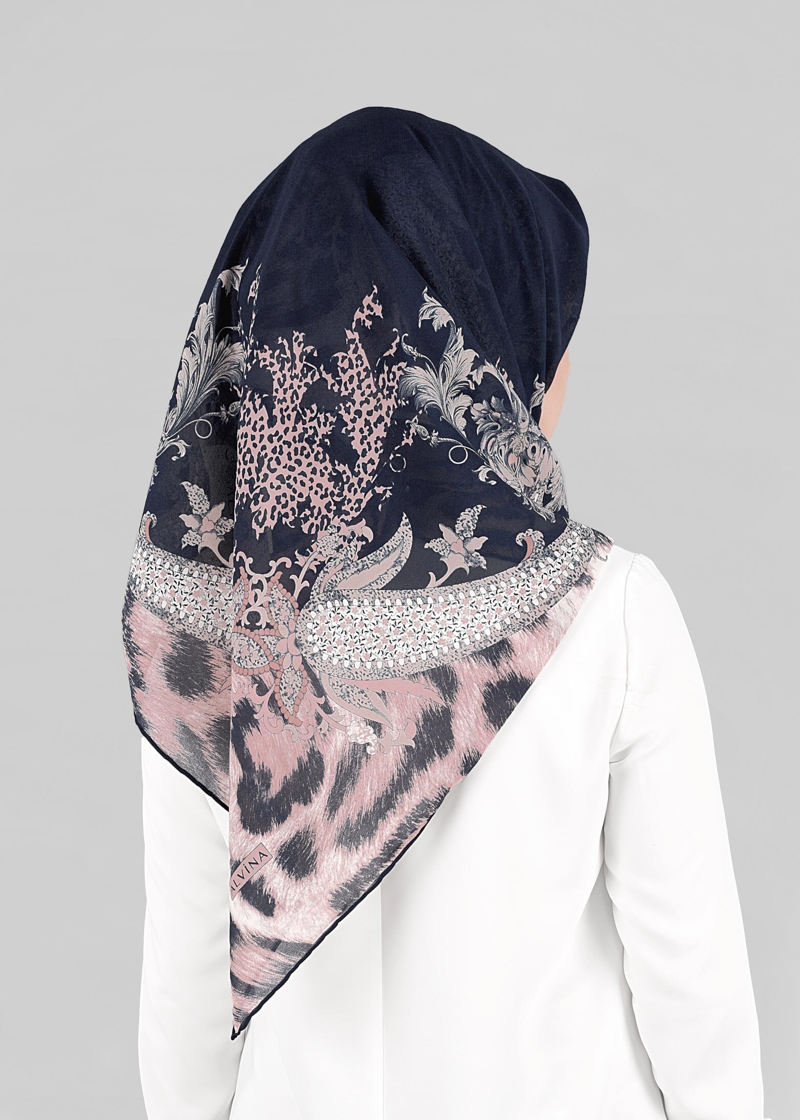 Tesettür giyim LACİVERT 6918-1 ALVİNA KREP ŞİFON EŞARP