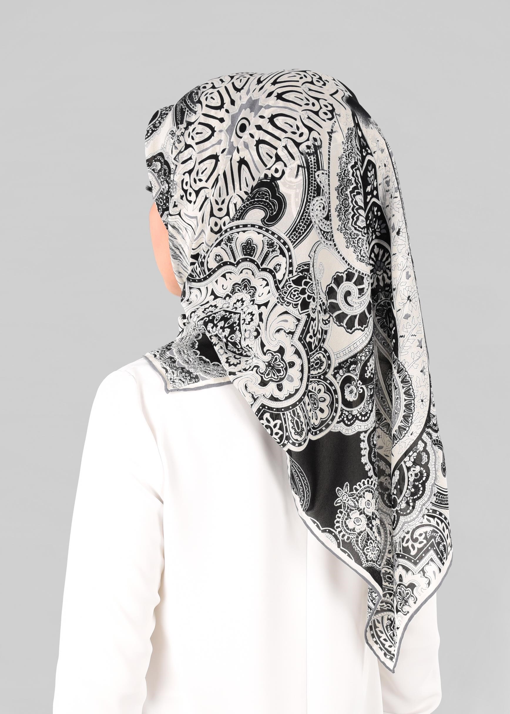 Tesettür giyim SİYAH 6919 ALVİNA KREP ŞİFON EŞARP