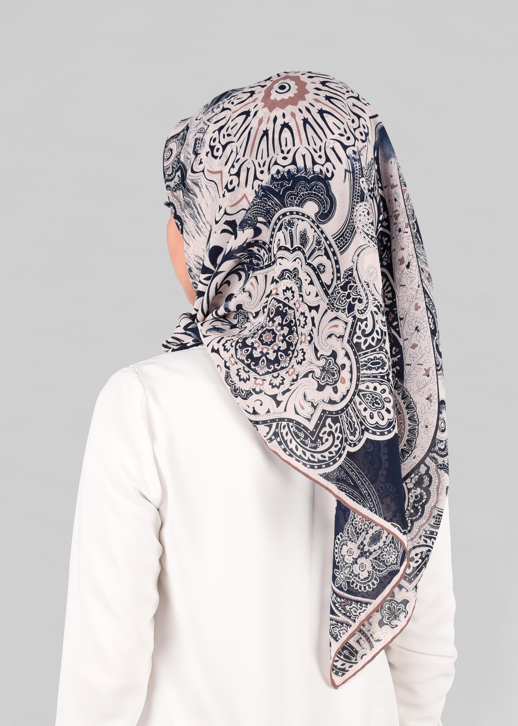 Tesettür giyim LACİVERT 6919 ALVİNA KREP ŞİFON EŞARP