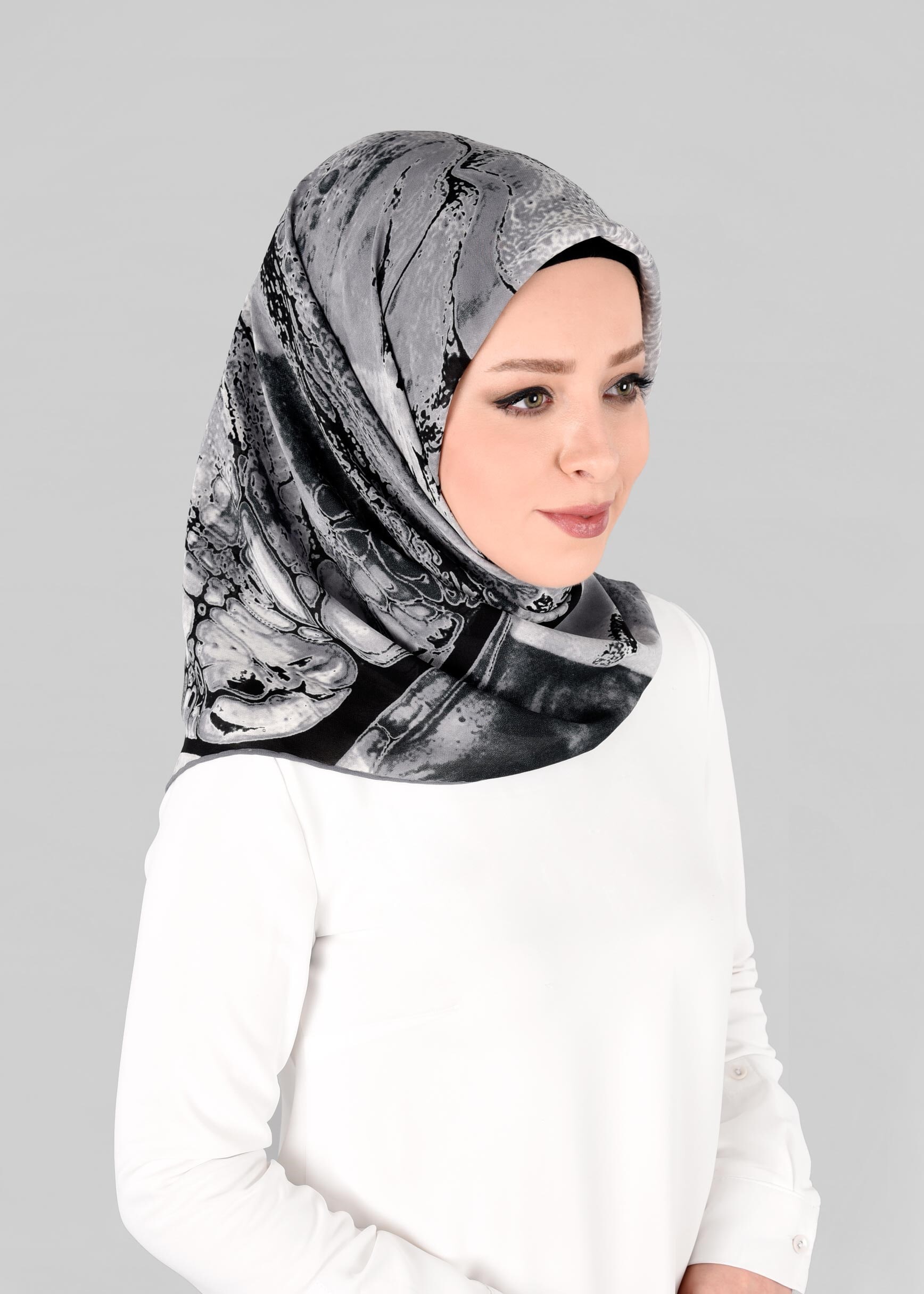 Tesettür giyim SİYAH 6920 ALVİNA KREP ŞİFON EŞARP