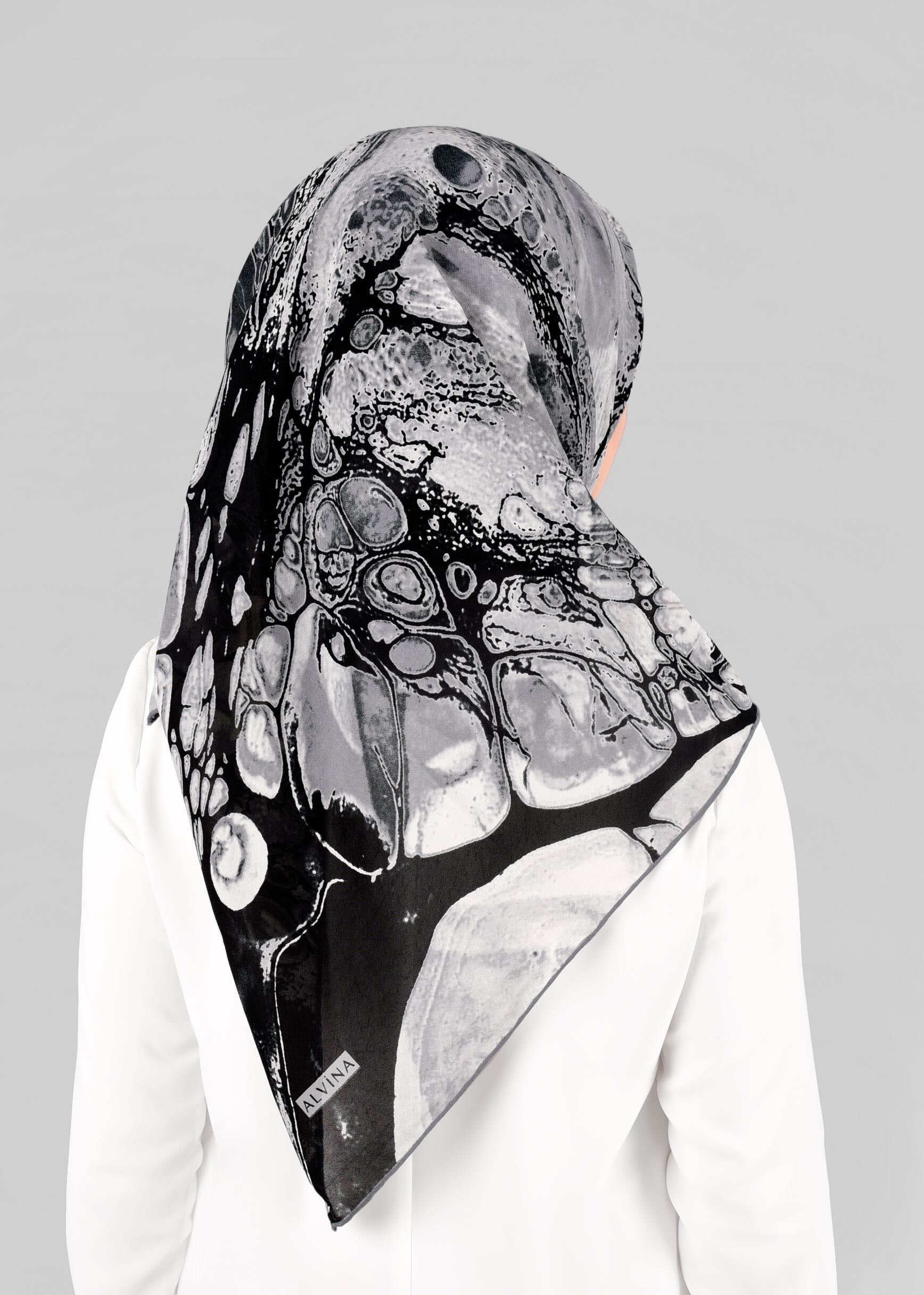 Tesettür giyim SİYAH 6920 ALVİNA KREP ŞİFON EŞARP