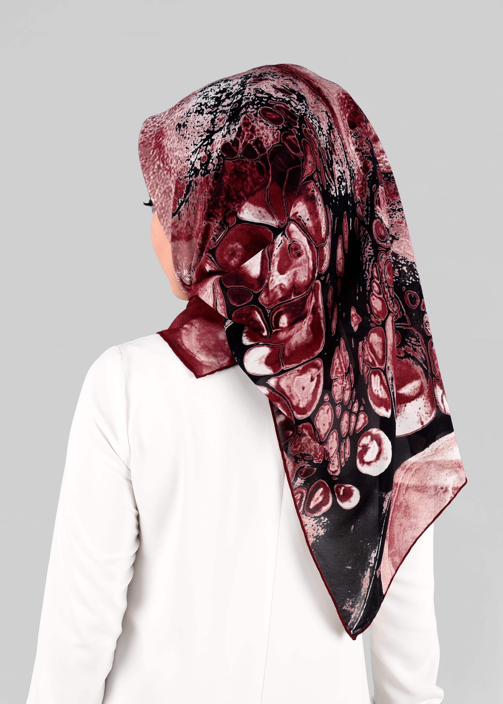 Tesettür giyim BORDO 6920 ALVİNA KREP ŞİFON EŞARP