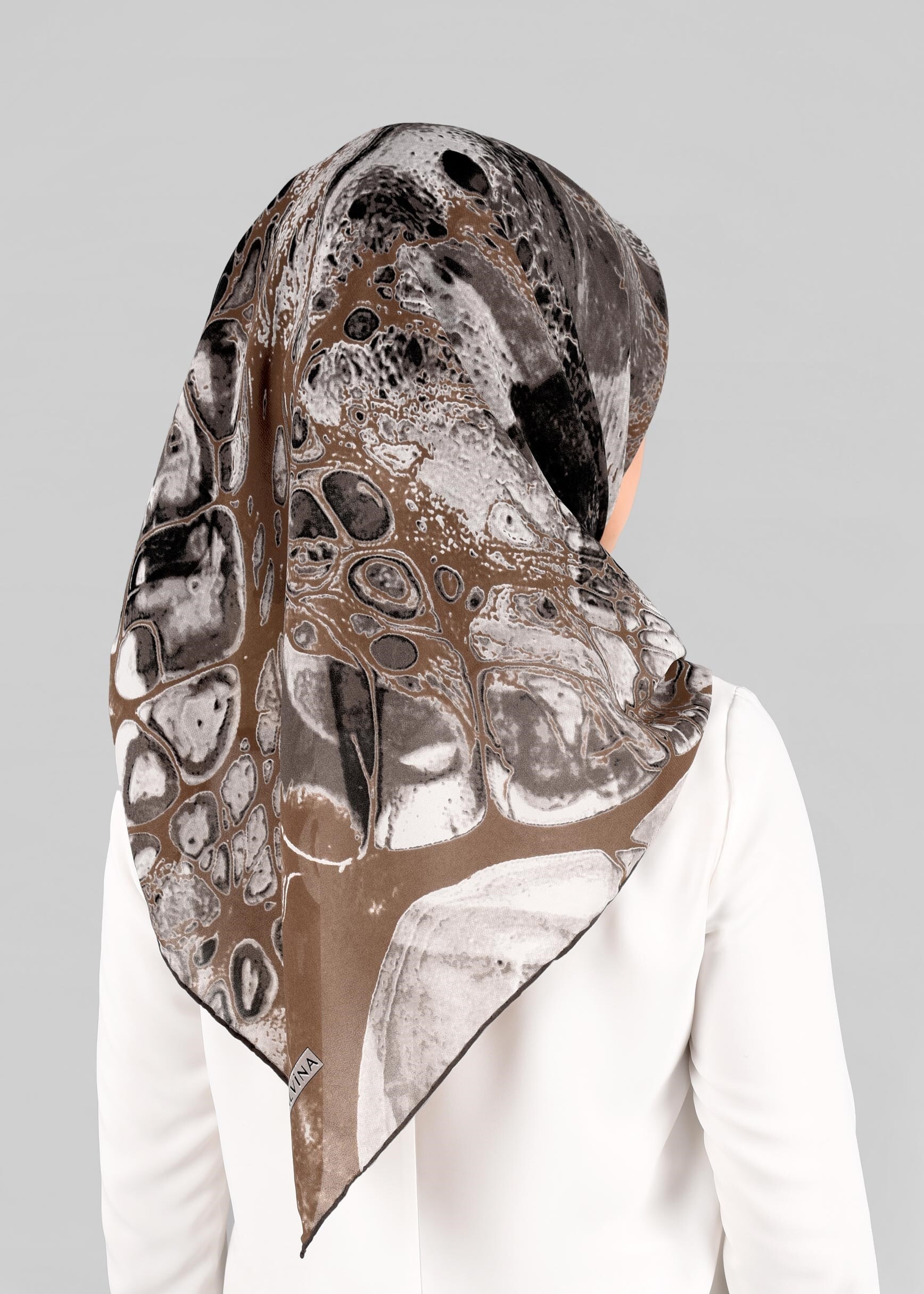 Tesettür giyim KAHVE 6920 ALVİNA KREP ŞİFON EŞARP