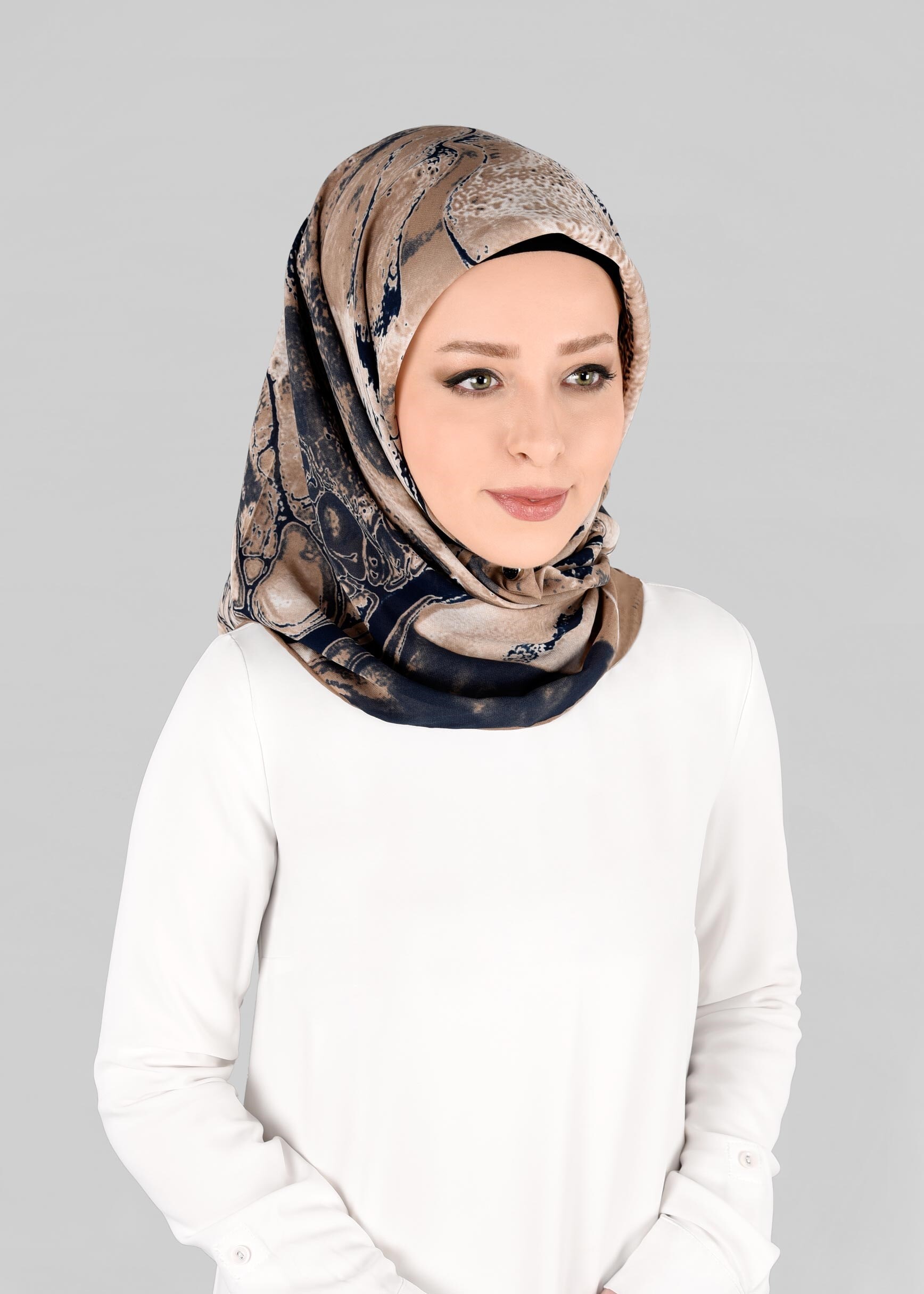 Tesettür giyim LACİVERT 6920 ALVİNA KREP ŞİFON EŞARP