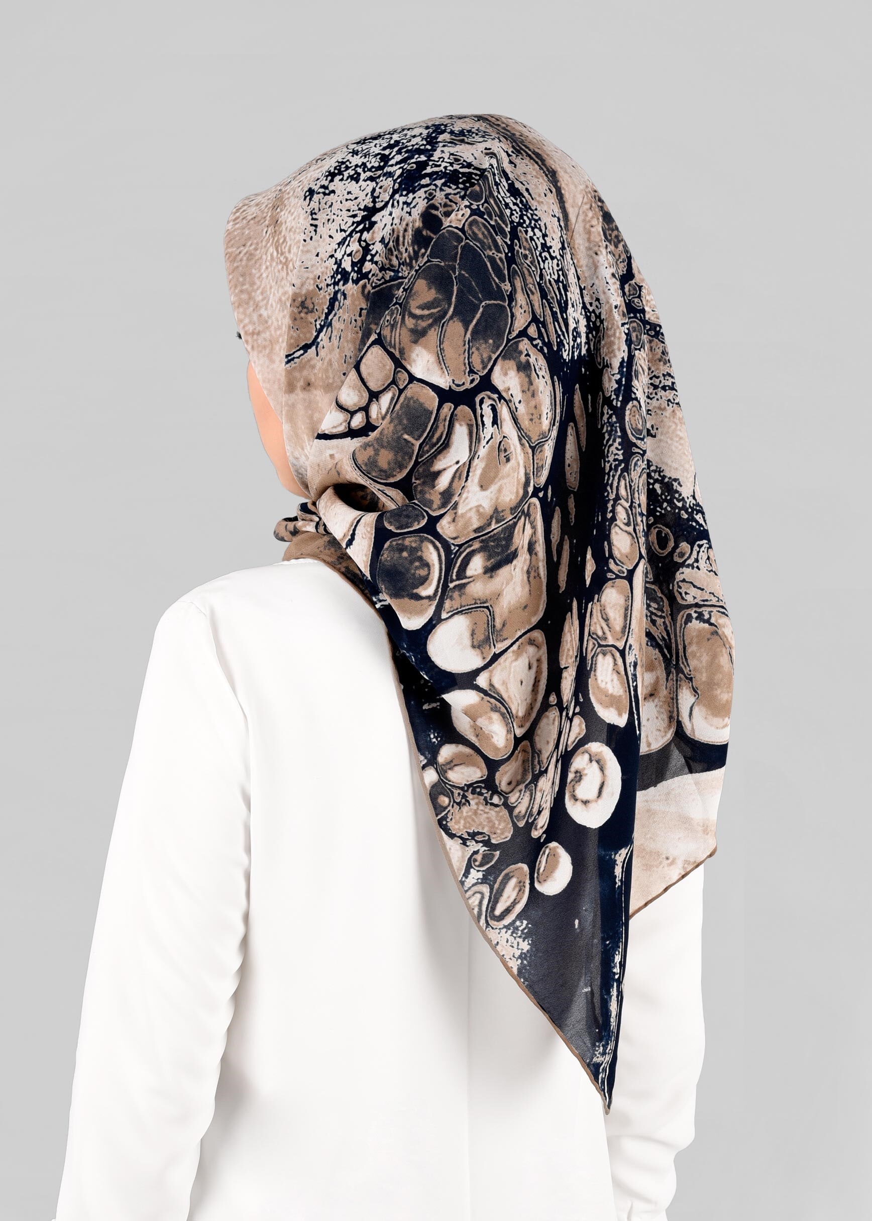 Tesettür giyim LACİVERT 6920 ALVİNA KREP ŞİFON EŞARP