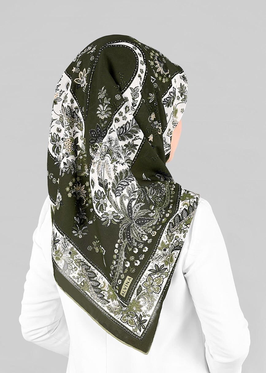 Tesettür giyim HAKİ 6921 ALVİNA KREP ŞİFON EŞARP