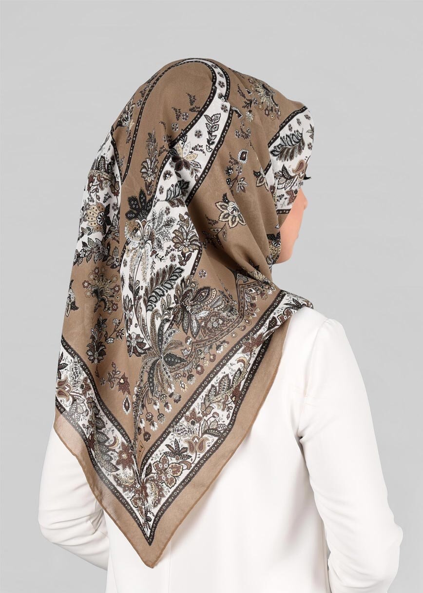 Tesettür giyim VİZON 6921 ALVİNA KREP ŞİFON EŞARP