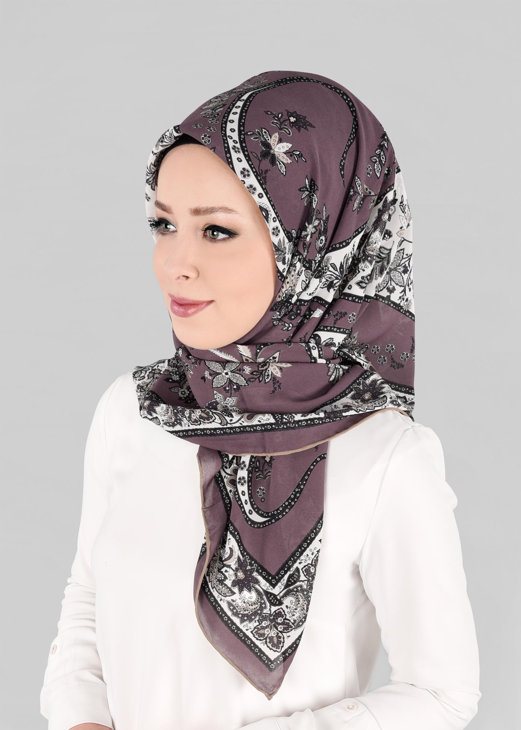 Tesettür giyim MOR 6921 ALVİNA KREP ŞİFON EŞARP