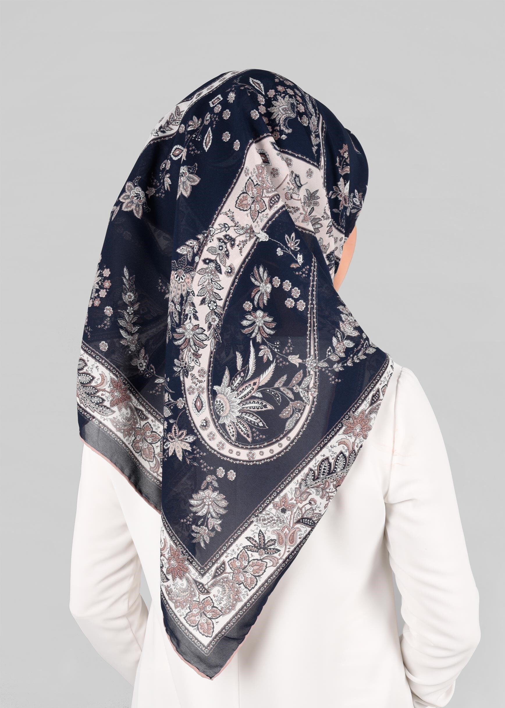 Tesettür giyim LACİVERT 6921 ALVİNA KREP ŞİFON EŞARP