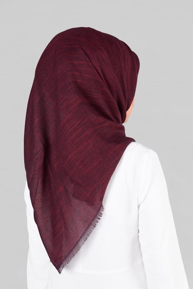 Vêtements hijab ROUGE BORDEAUX 9852-1 ALVİNA PAMUKLU PÜSKÜLLÜ EŞARP(NRL) - ALVİNA
