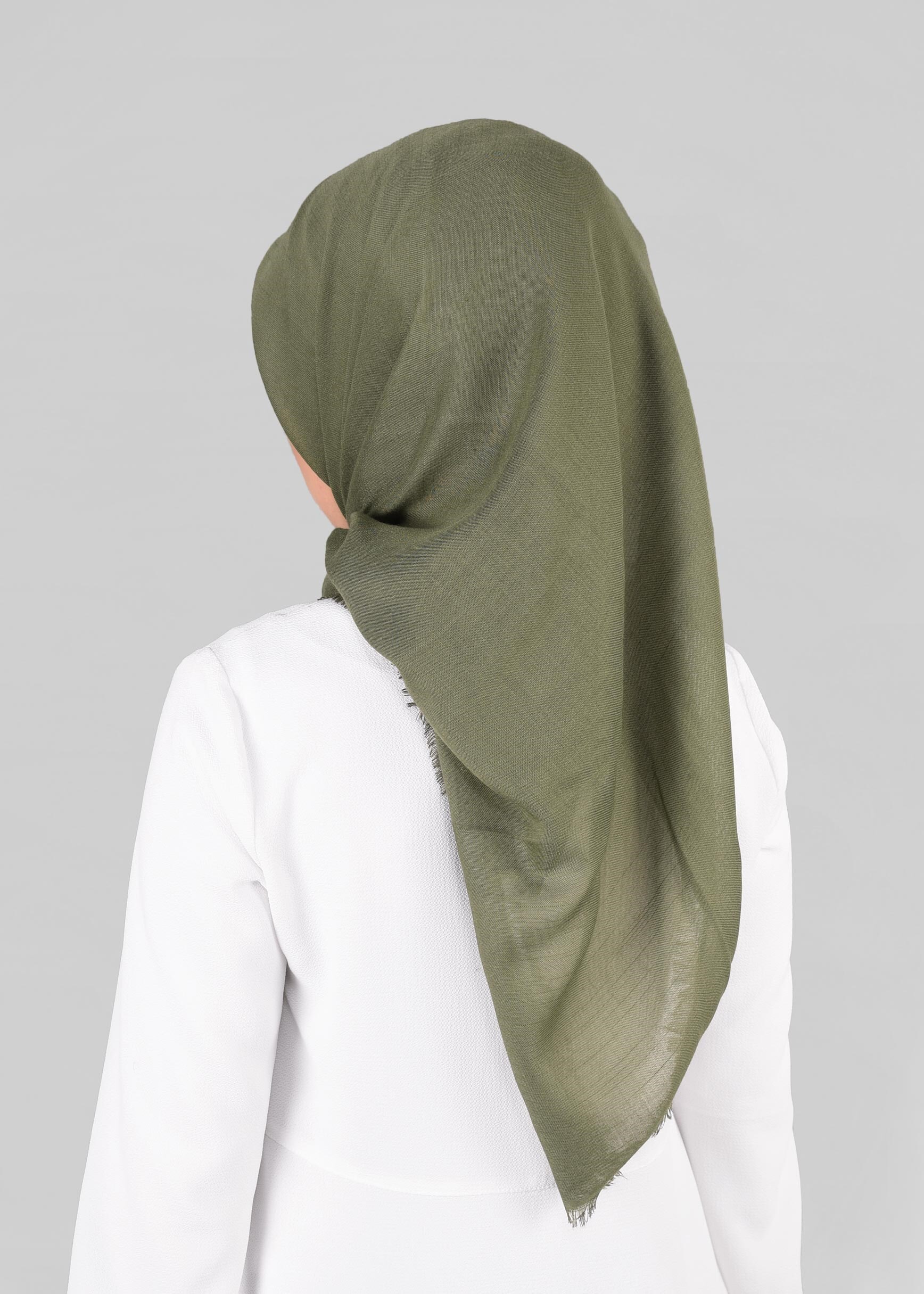 Vêtements hijab KAKI 9852-1 ALVİNA PAMUKLU PÜSKÜLLÜ EŞARP(NRL)