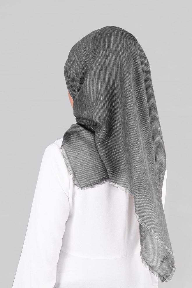 Vêtements hijab GRIS 9852-1 ALVİNA PAMUKLU PÜSKÜLLÜ EŞARP(NRL) - ALVİNA