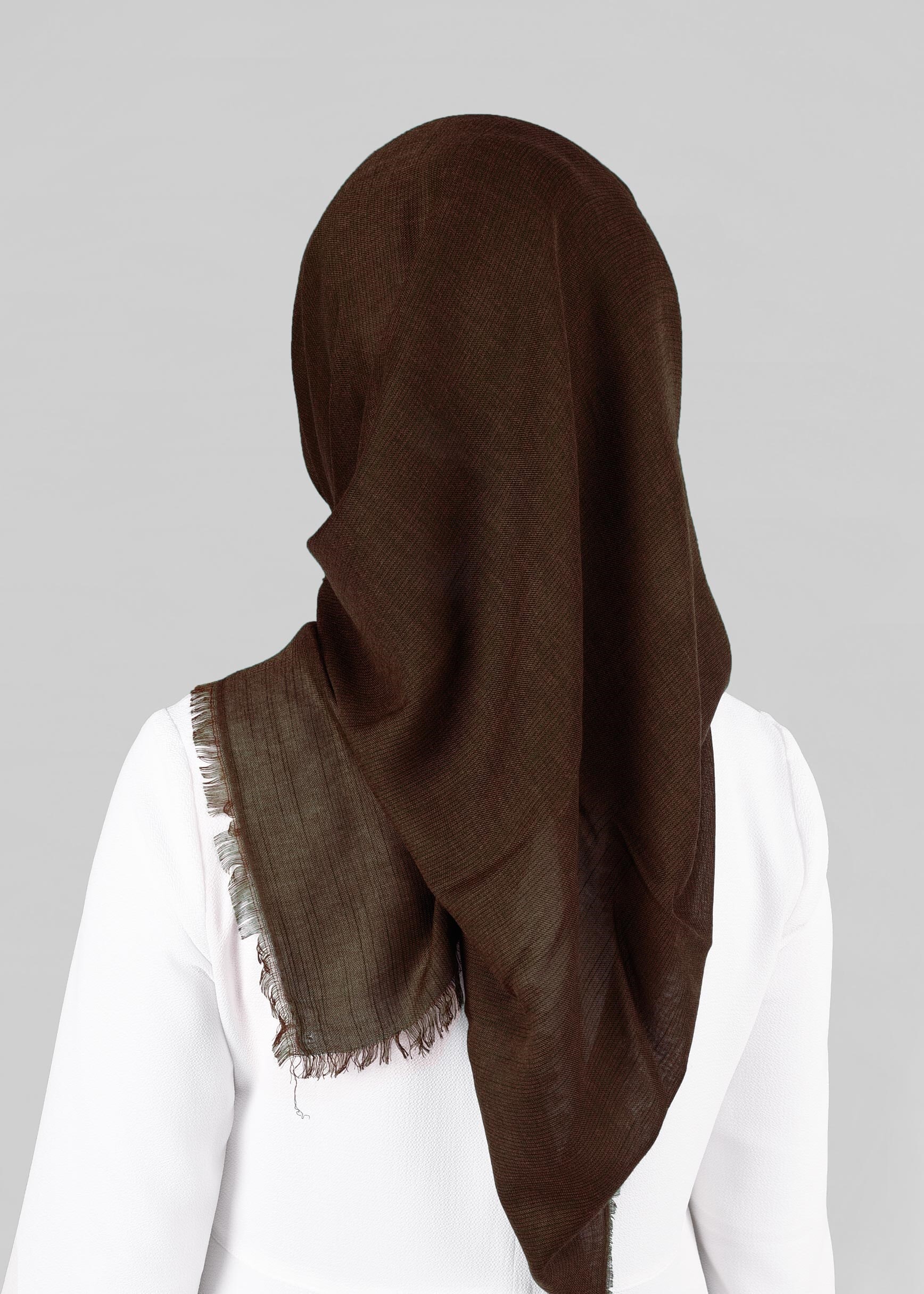 Tesettür giyim KAHVE 9852-1 ALVİNA PAMUKLU PÜSKÜLLÜ EŞARP(NRL)