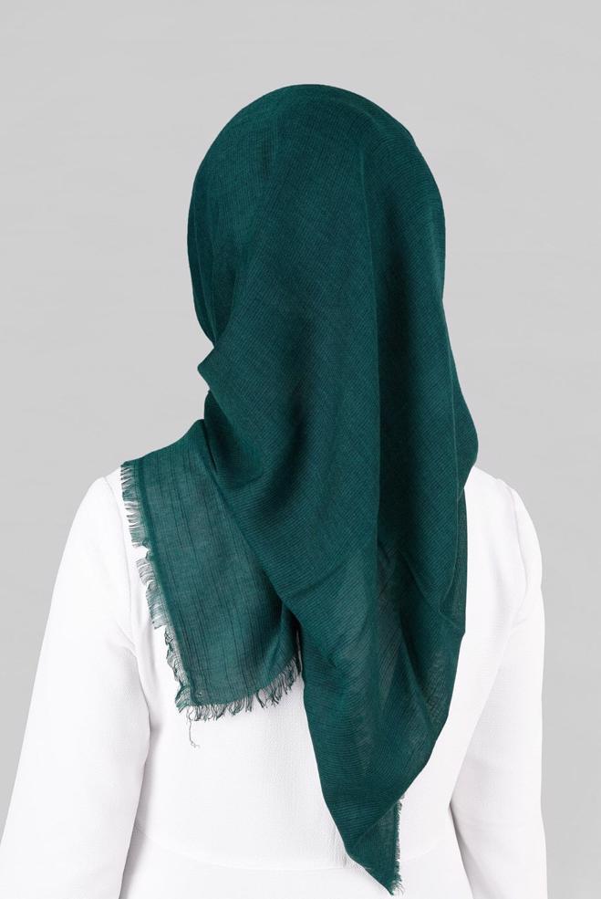 Vêtements hijab BLEU 9852-1 ALVİNA PAMUKLU PÜSKÜLLÜ EŞARP(NRL) - ALVİNA