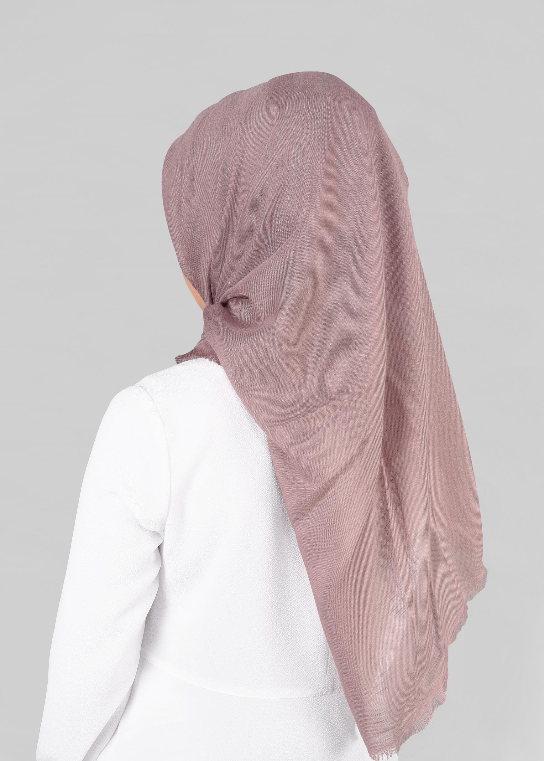 Tesettür giyim PUDRA 9852-1 ALVİNA PAMUKLU PÜSKÜLLÜ EŞARP(NRL)
