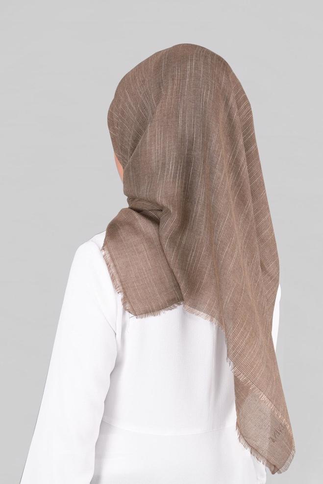 Vêtements hijab BRUN 9852-1 ALVİNA PAMUKLU PÜSKÜLLÜ EŞARP(NRL) - ALVİNA