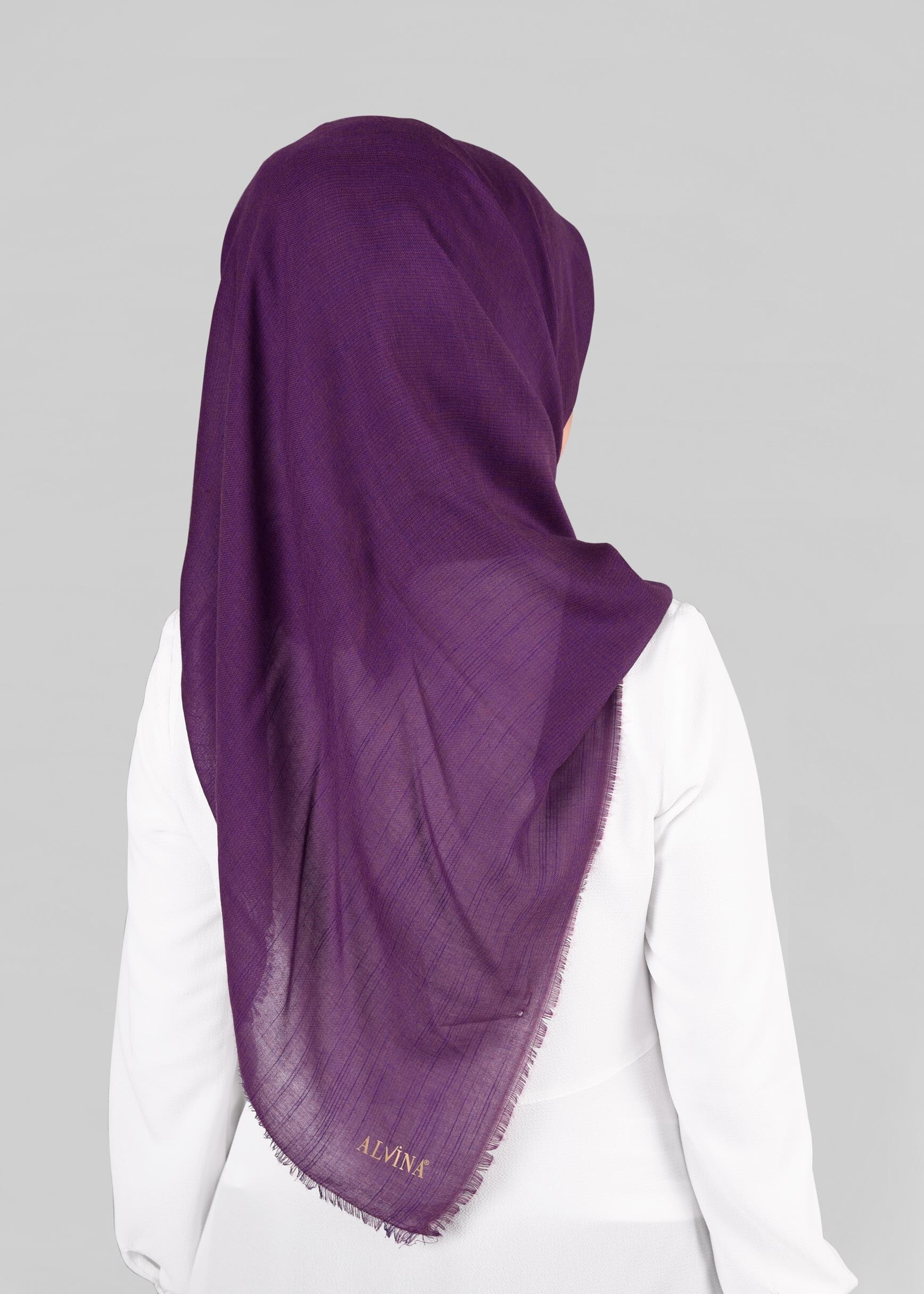 Vêtements hijab POURPRE 9852-1 ALVİNA PAMUKLU PÜSKÜLLÜ EŞARP(NRL)