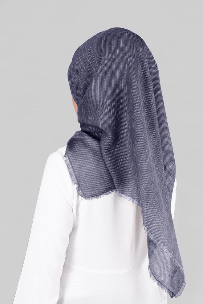 Vêtements hijab BLEU MARINE 9852-1 ALVİNA PAMUKLU PÜSKÜLLÜ EŞARP(NRL) - ALVİNA