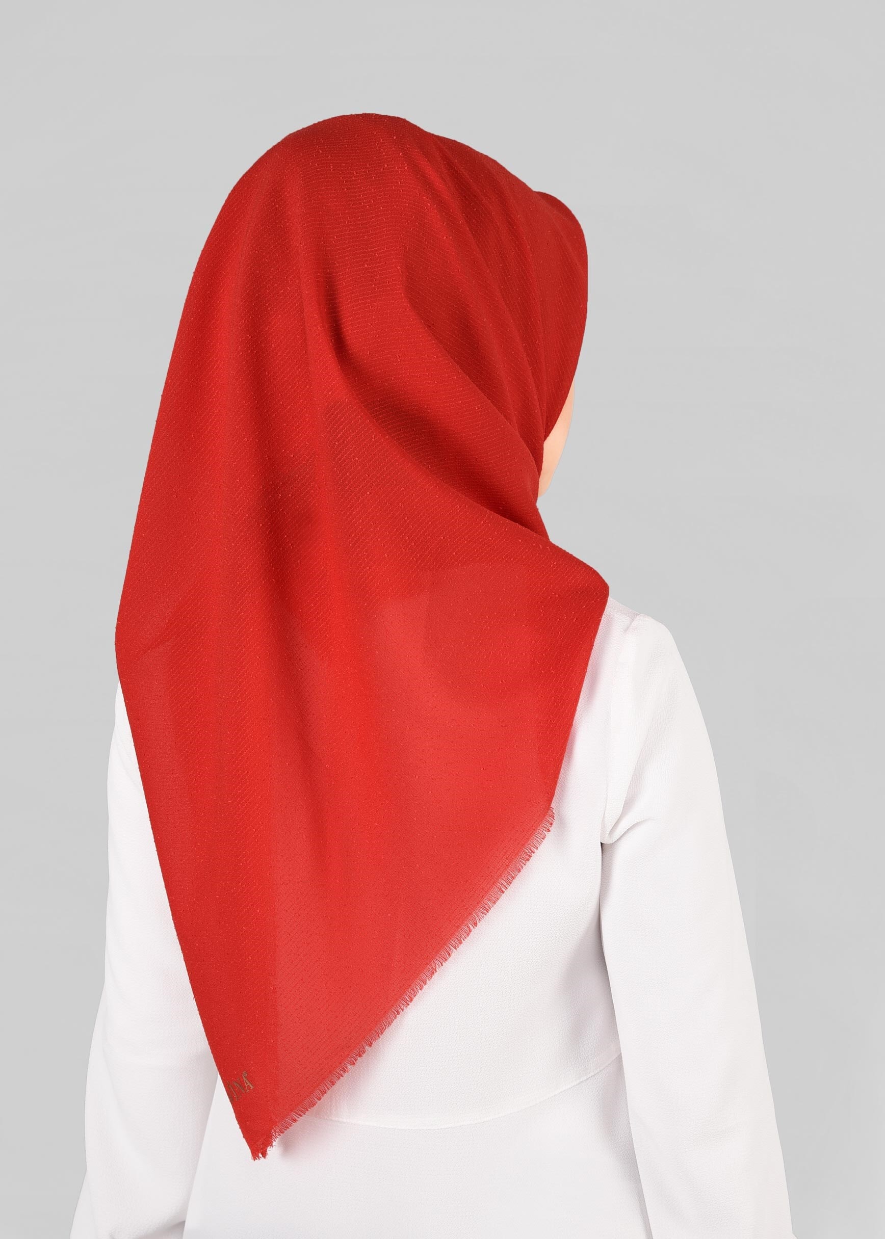Vêtements hijab ROUGE 9853-1 ALVİNA BUKLE PÜSKÜLLÜ EŞARP