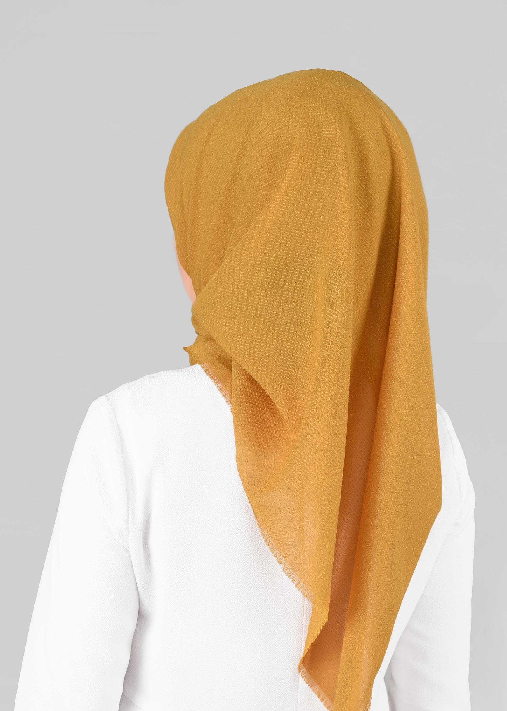 Vêtements hijab JAUNE 9853-1 ALVİNA BUKLE PÜSKÜLLÜ EŞARP