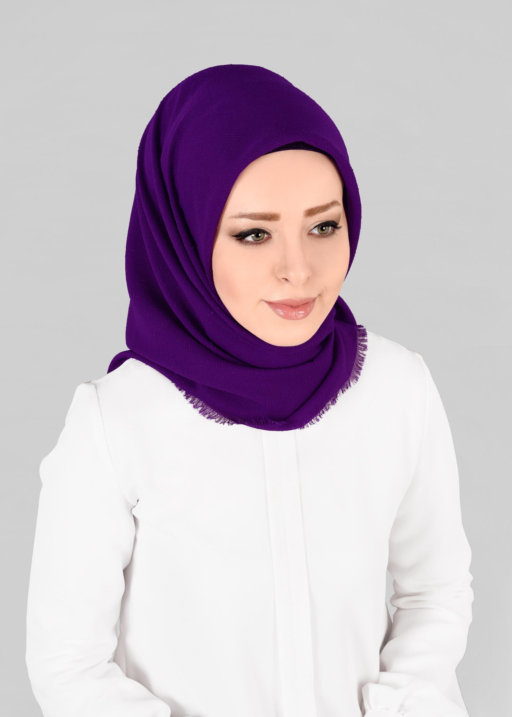 Tesettür giyim MOR 9853-1 ALVİNA BUKLE PÜSKÜLLÜ EŞARP