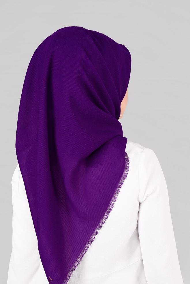 Vêtements hijab POURPRE 9853-1 ALVİNA BUKLE PÜSKÜLLÜ EŞARP - ALVİNA