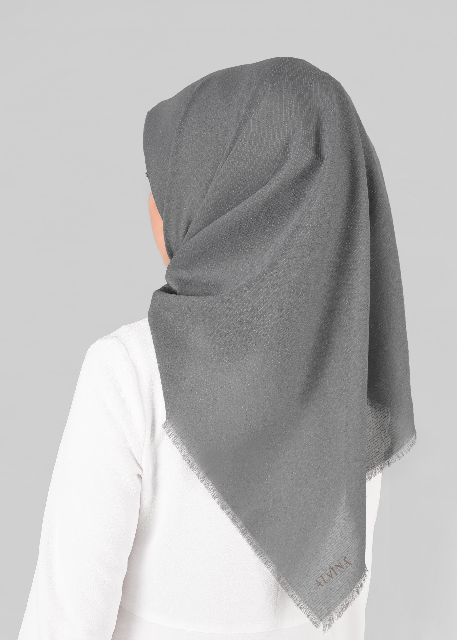 Vêtements hijab GRIS 9853-1 ALVİNA BUKLE PÜSKÜLLÜ EŞARP