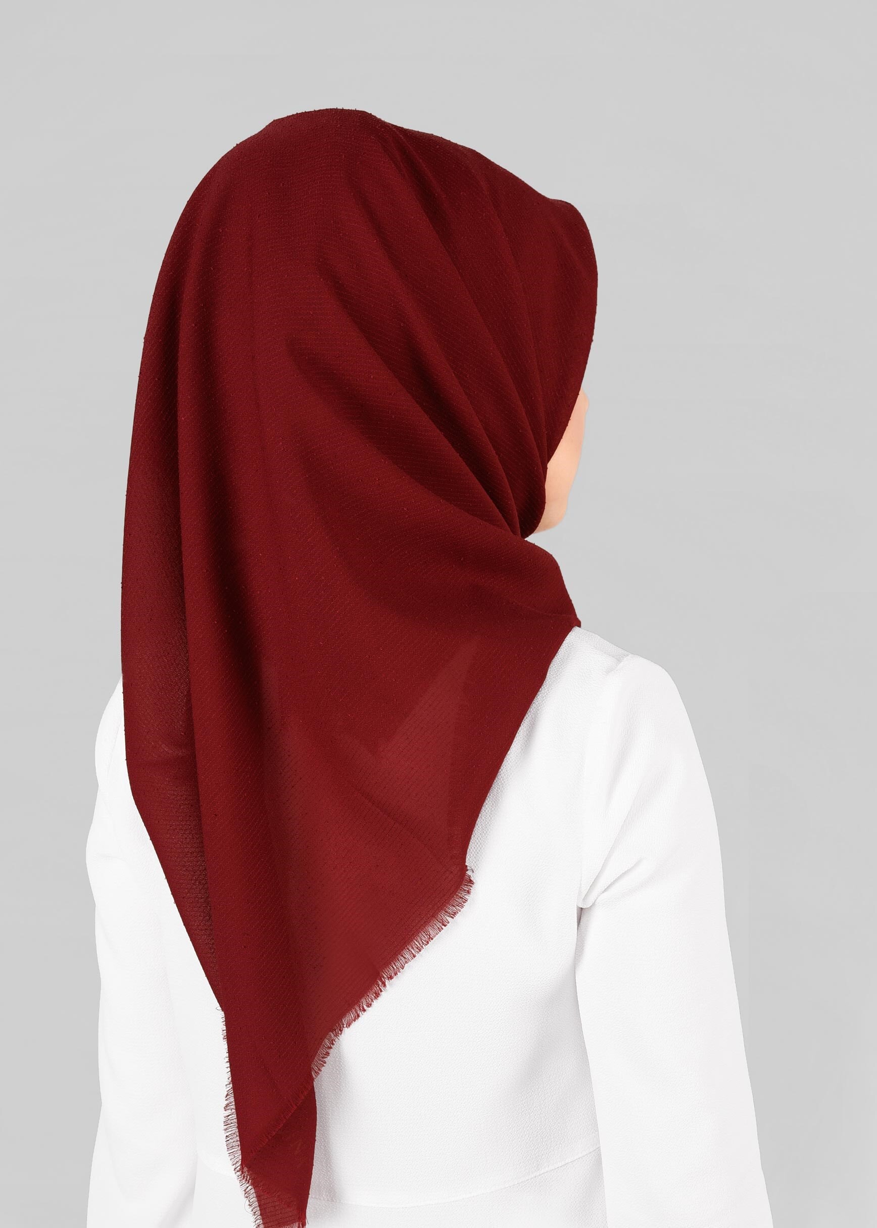 Vêtements hijab ROUGE BORDEAUX 9853-1 ALVİNA BUKLE PÜSKÜLLÜ EŞARP