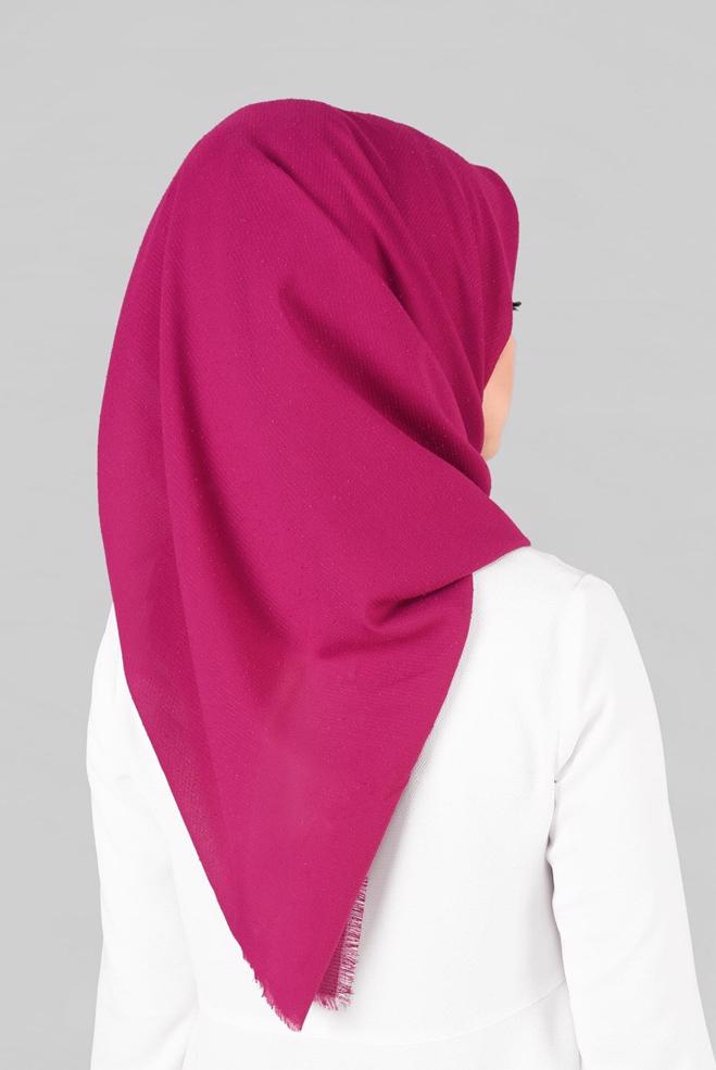 Vêtements hijab FUCHSIA 9853-1 ALVİNA BUKLE PÜSKÜLLÜ EŞARP - ALVİNA