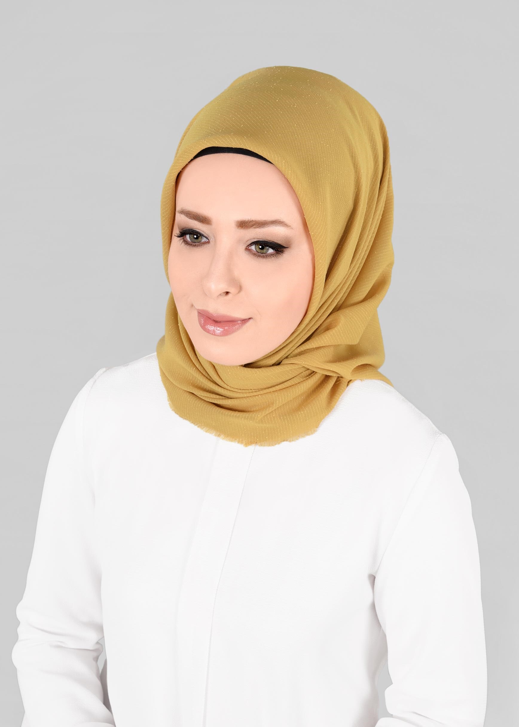Vêtements hijab OR 9853-1 ALVİNA BUKLE PÜSKÜLLÜ EŞARP