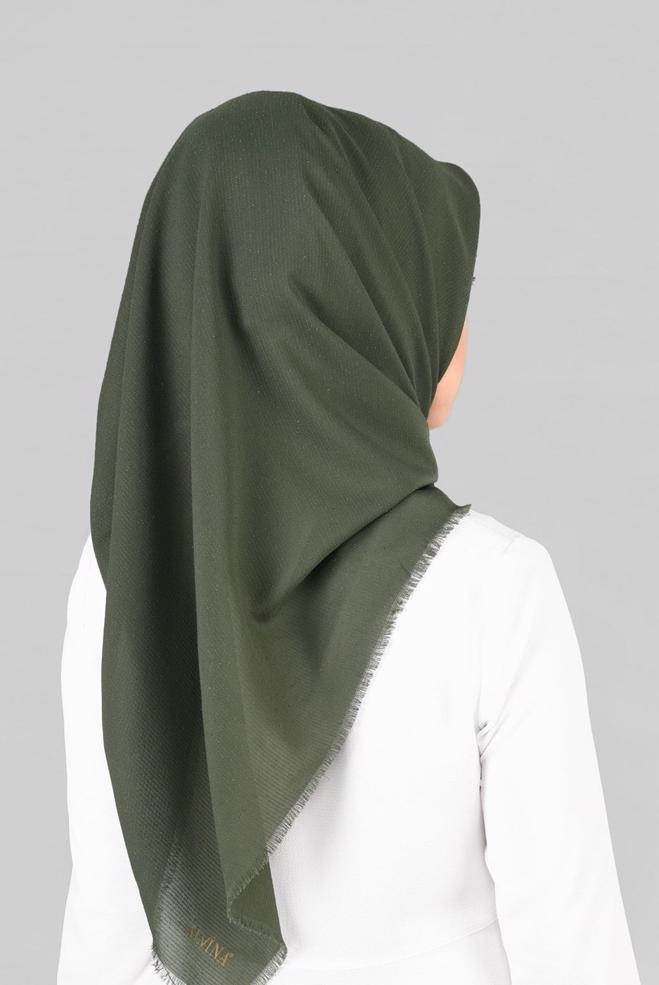 Vêtements hijab KAKI 9853-1 ALVİNA BUKLE PÜSKÜLLÜ EŞARP - ALVİNA